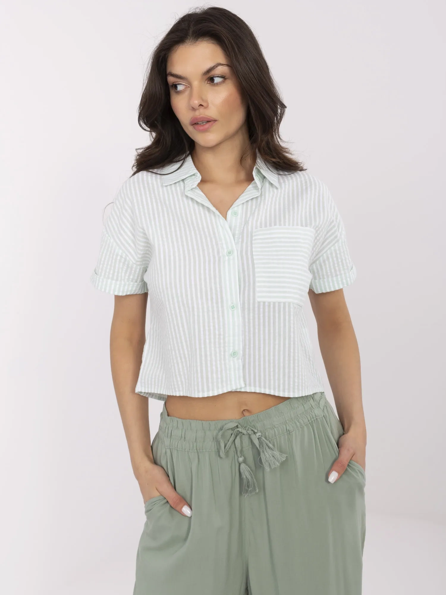 Camasa Dama Mini, Dungi, Vinceotto, Verde Casual - imagine 2