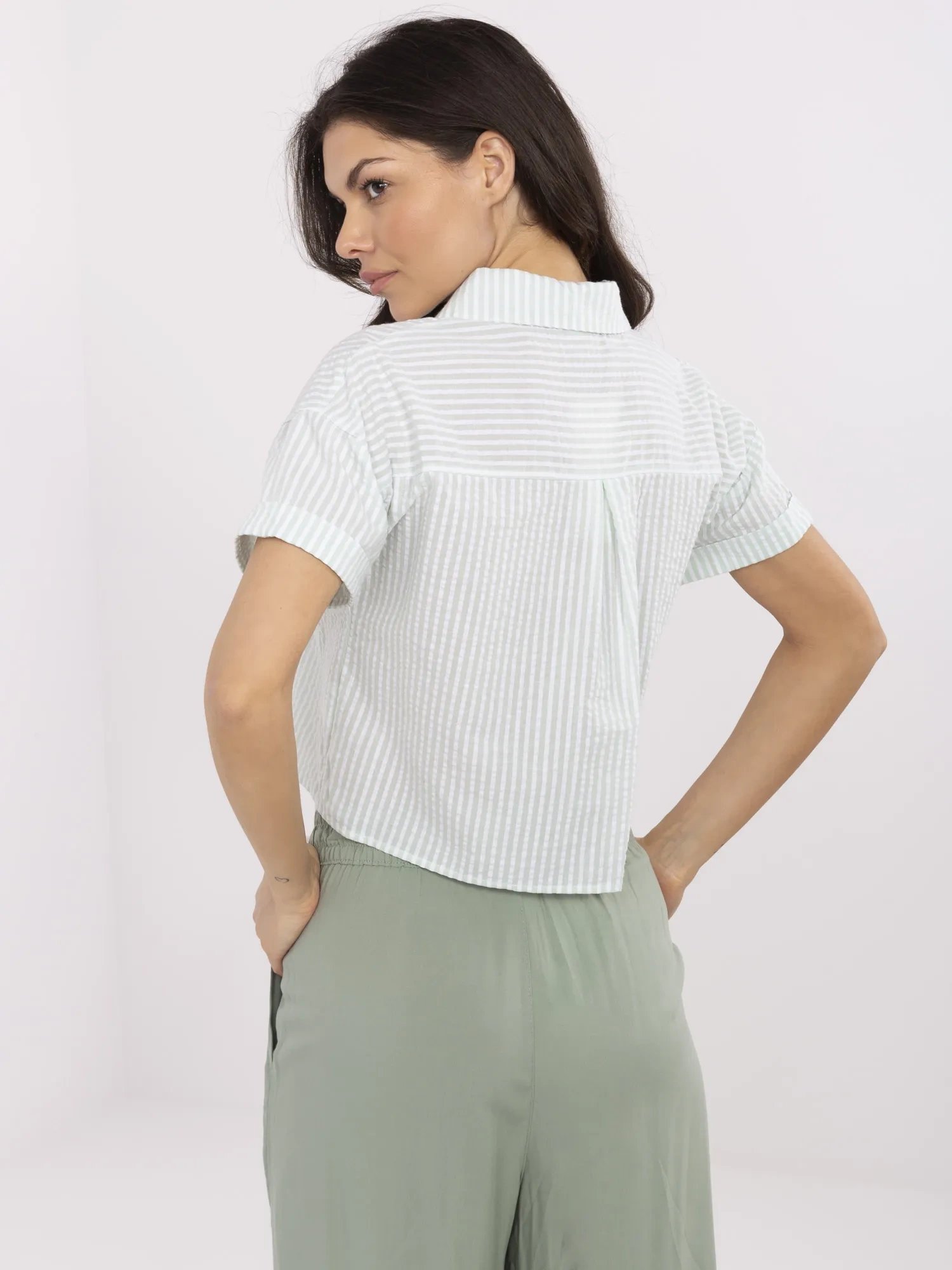 Camasa Dama Mini, Dungi, Vinceotto, Verde Casual - imagine 4