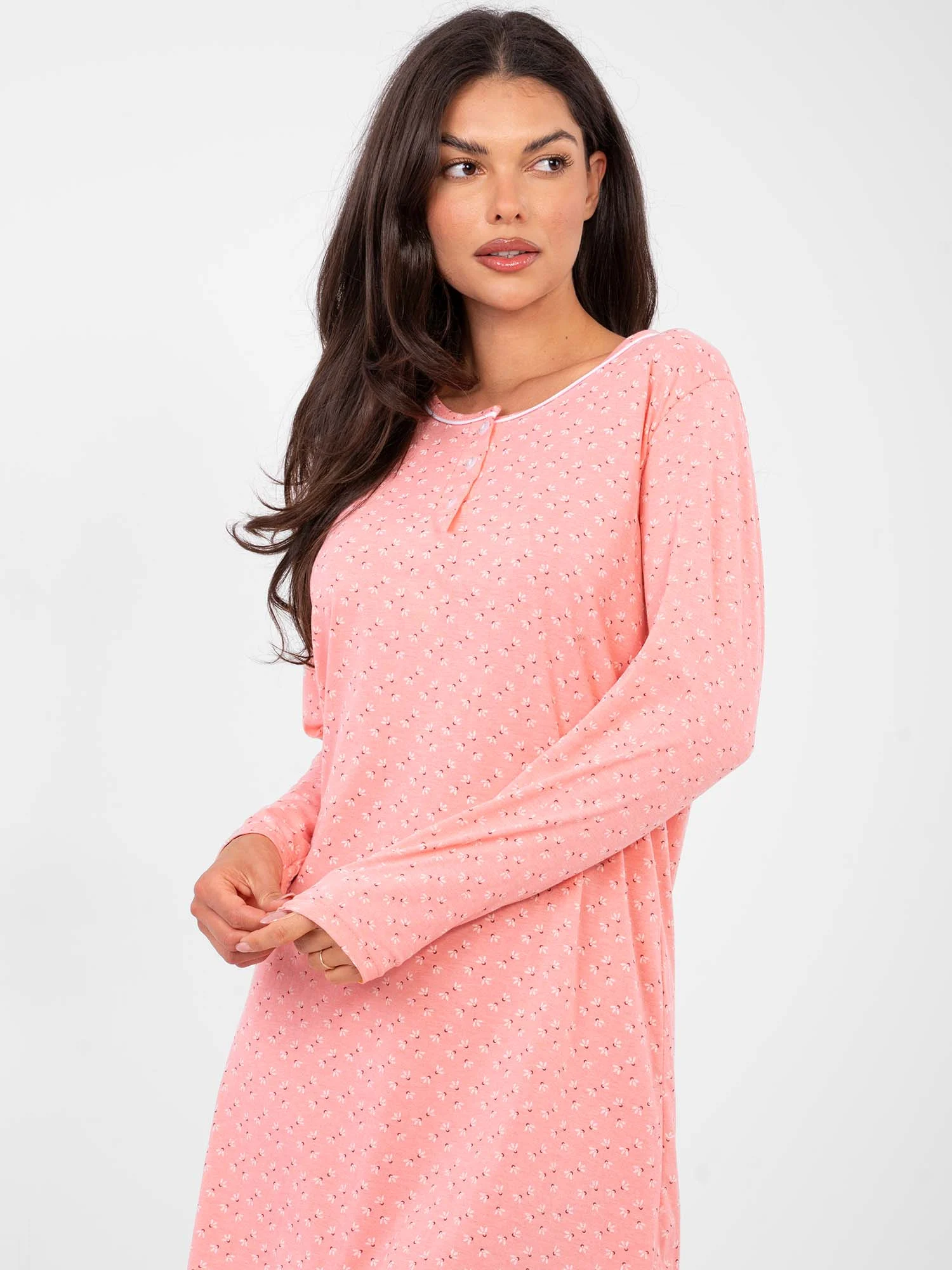 Camasa de Noapte Dama Maxi, Rochie dreapta, Forever Pink, Portocaliu Marimi Mari - imagine 6