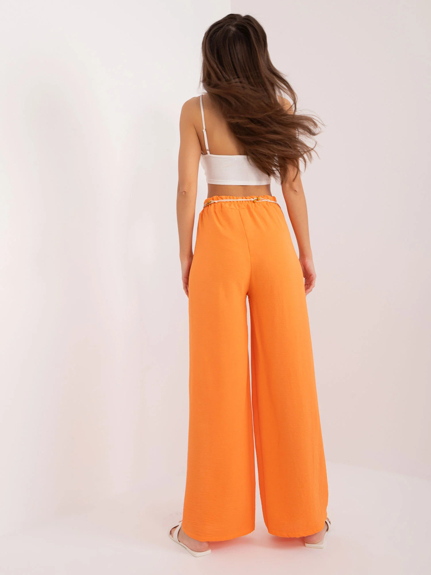 Pantaloni Dama Dreapta, Guler inalt, ITALY MODA, Portocaliu Casual - imagine 3