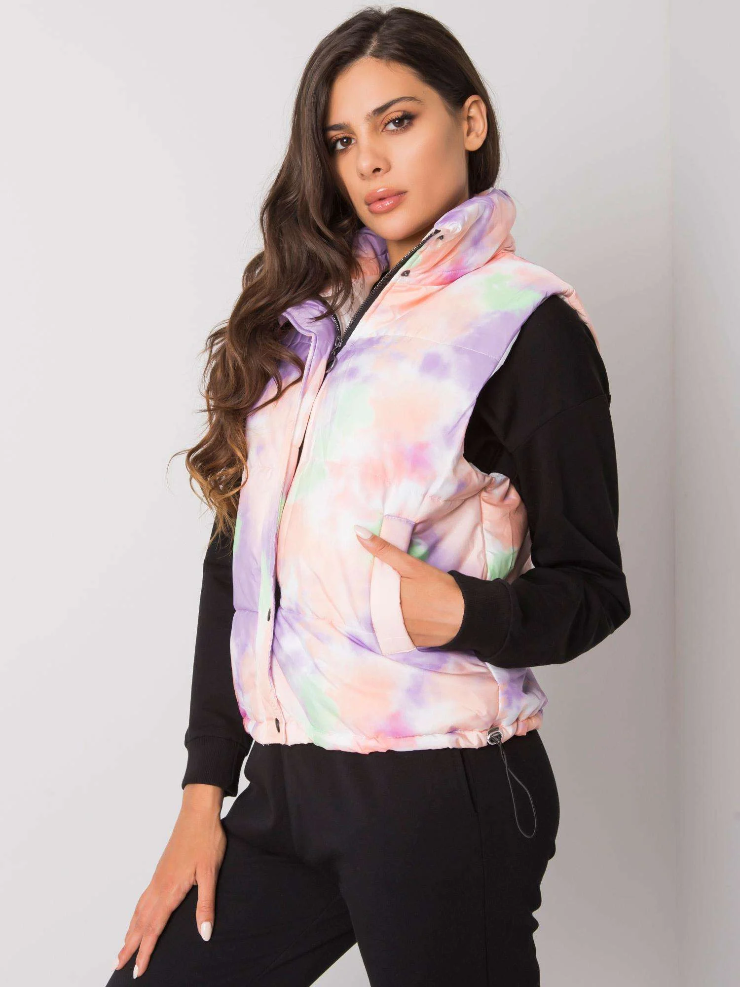 Vesta Dama Fara maneci, Imprimat, ITALY MODA, Portocaliu de Vara Marimi Mari - Image 4