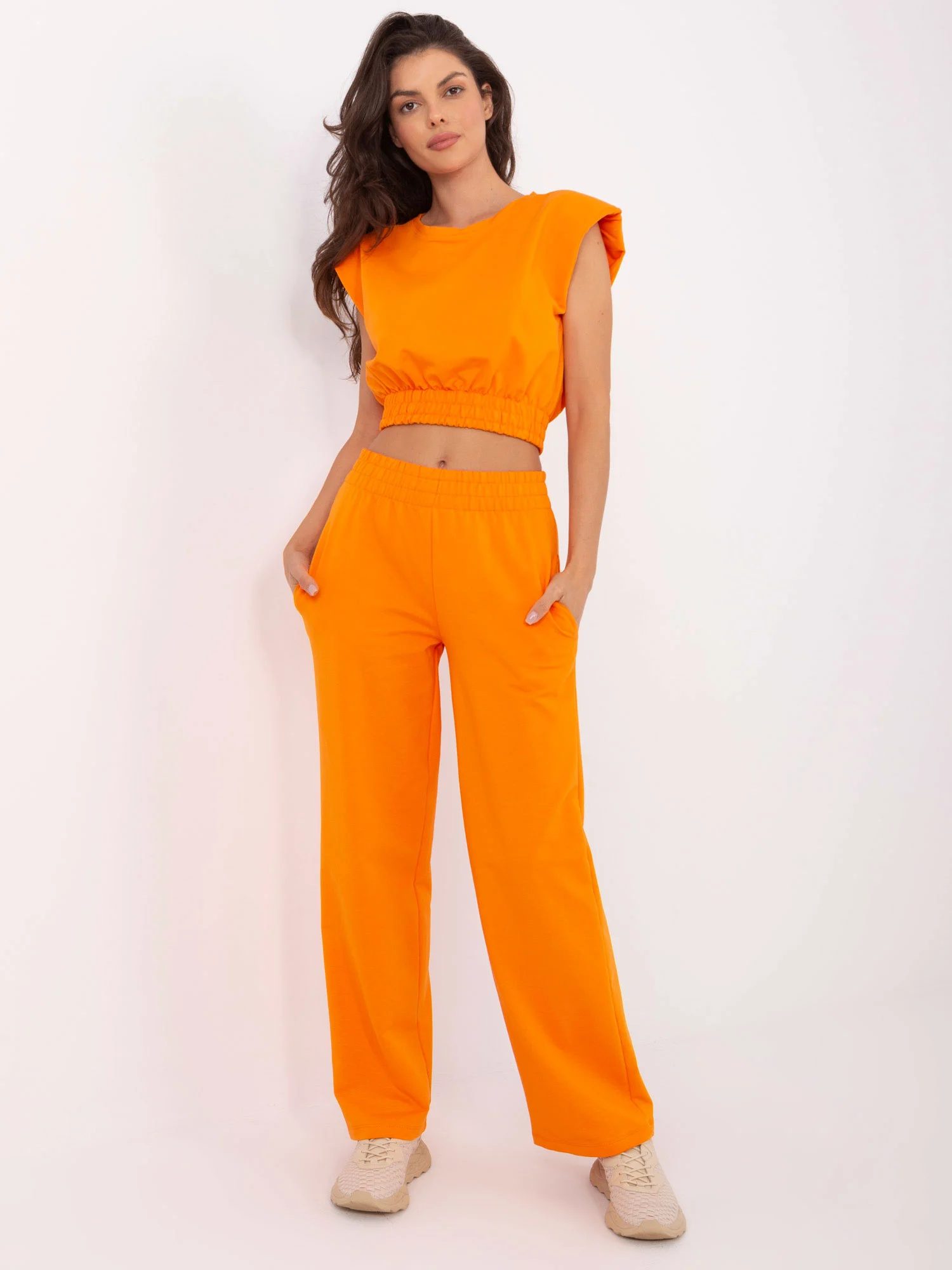 Compleu Dama Fara maneci, Larga, RUE PARIS, Portocaliu Casual - imagine 3