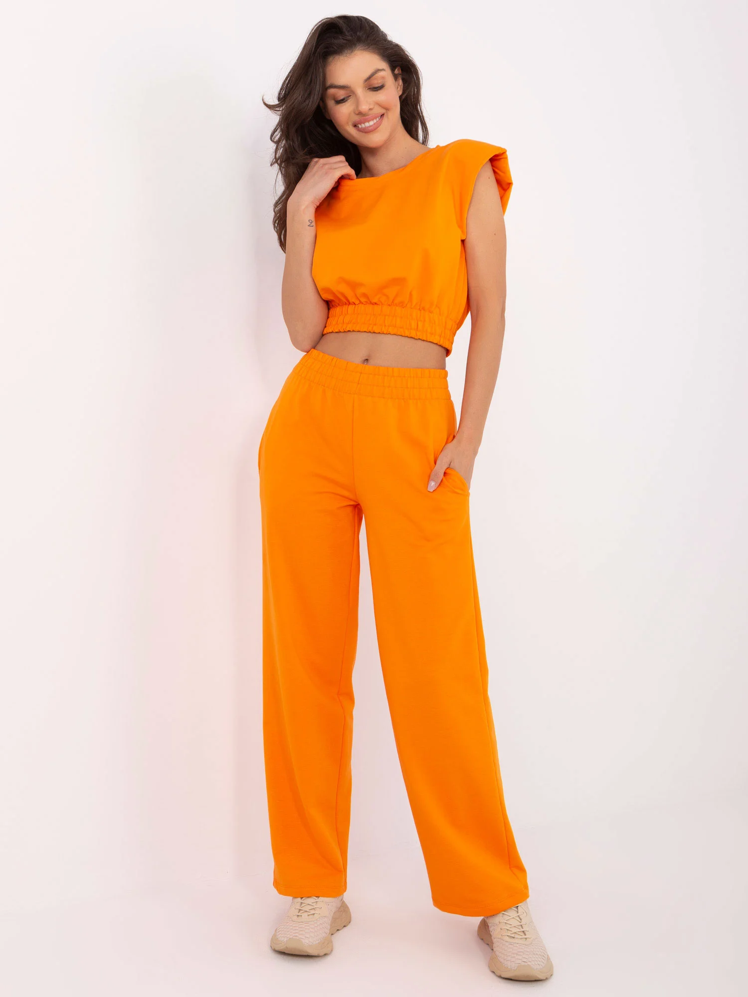 Compleu Dama Fara maneci, Larga, RUE PARIS, Portocaliu Casual - imagine 2