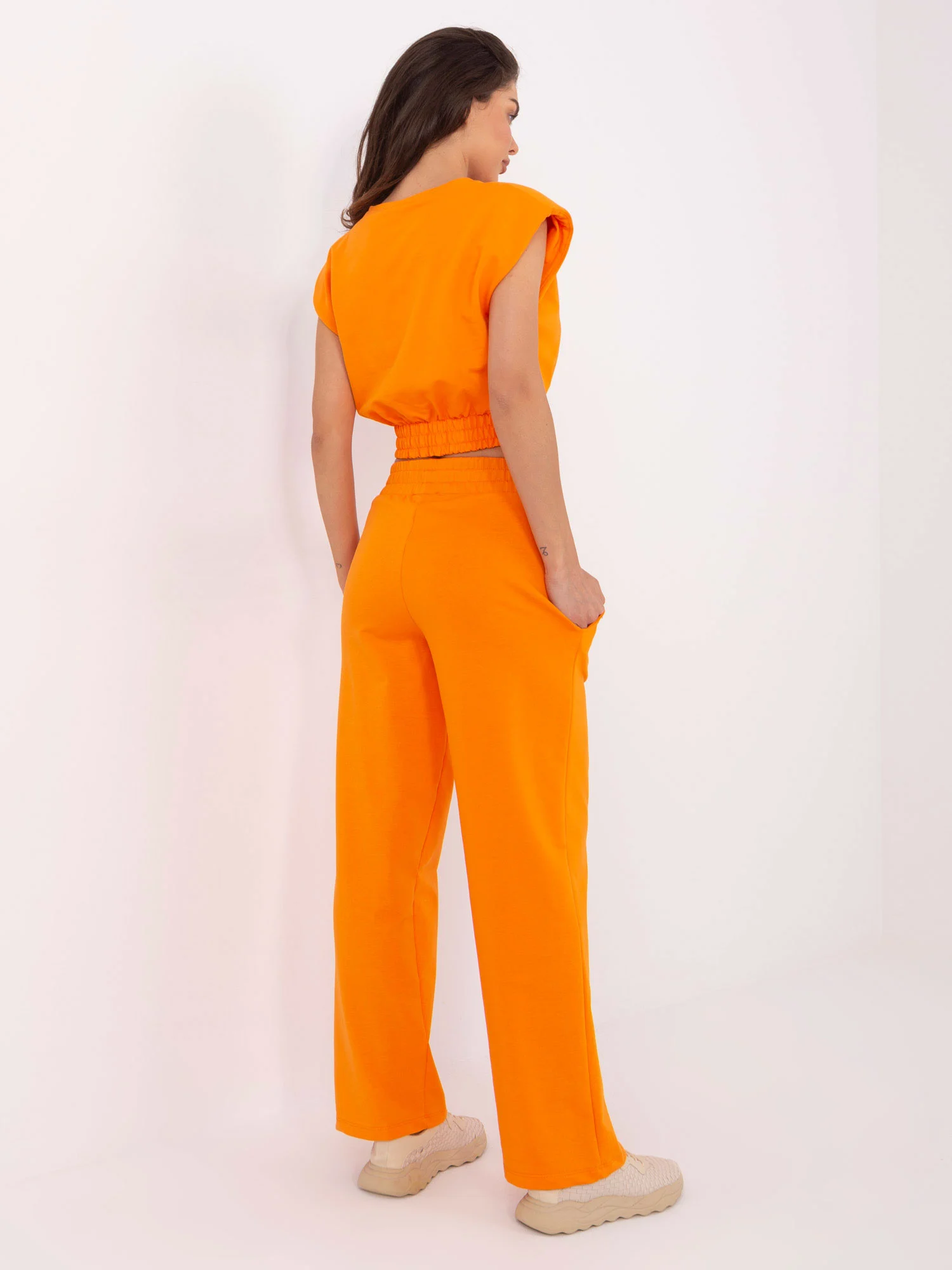 Compleu Dama Fara maneci, Larga, RUE PARIS, Portocaliu Casual - imagine 5