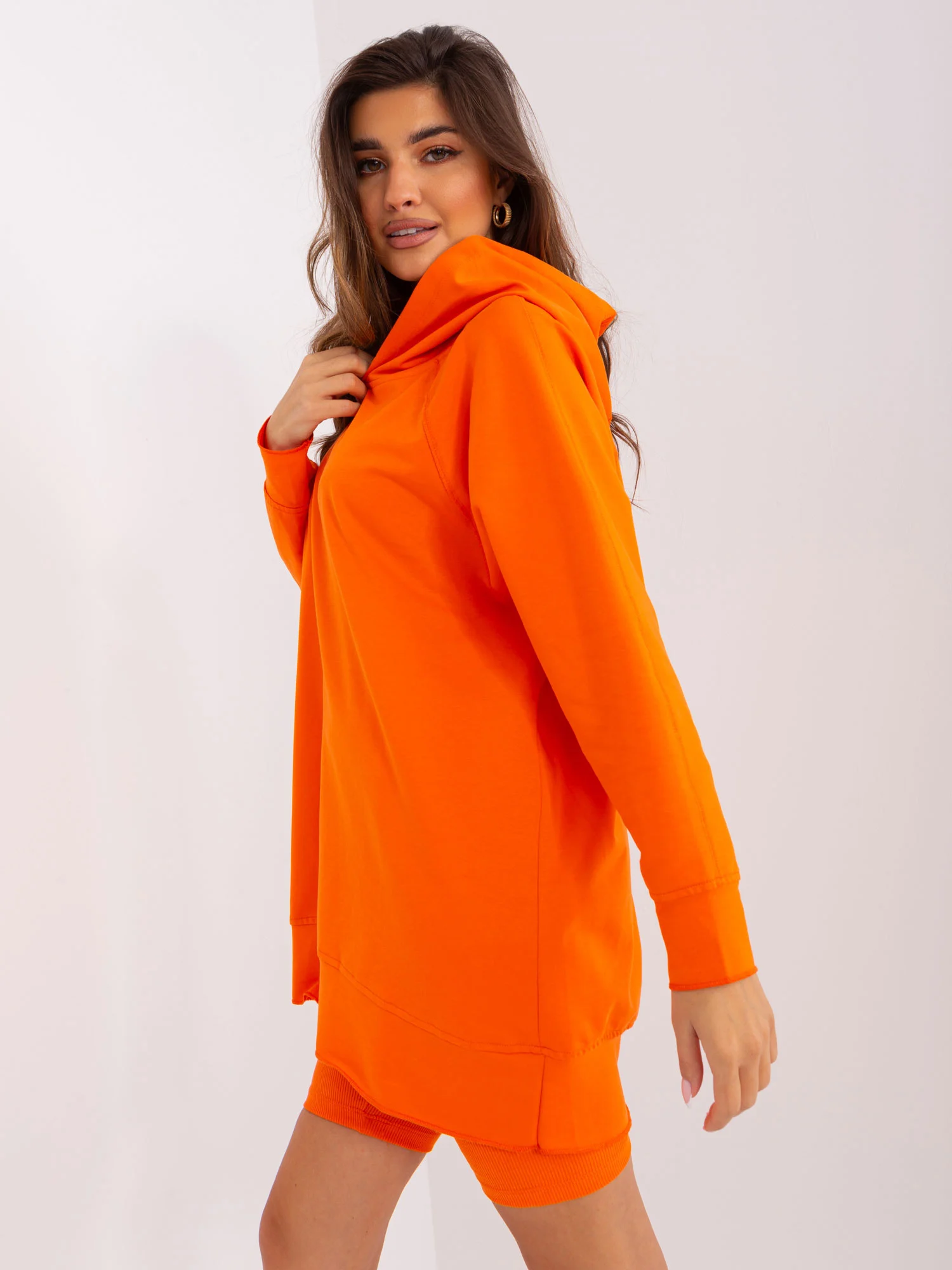 Compleu Dama Maneca lunga, Dungi, My Red Lips, Portocaliu Casual - imagine 4