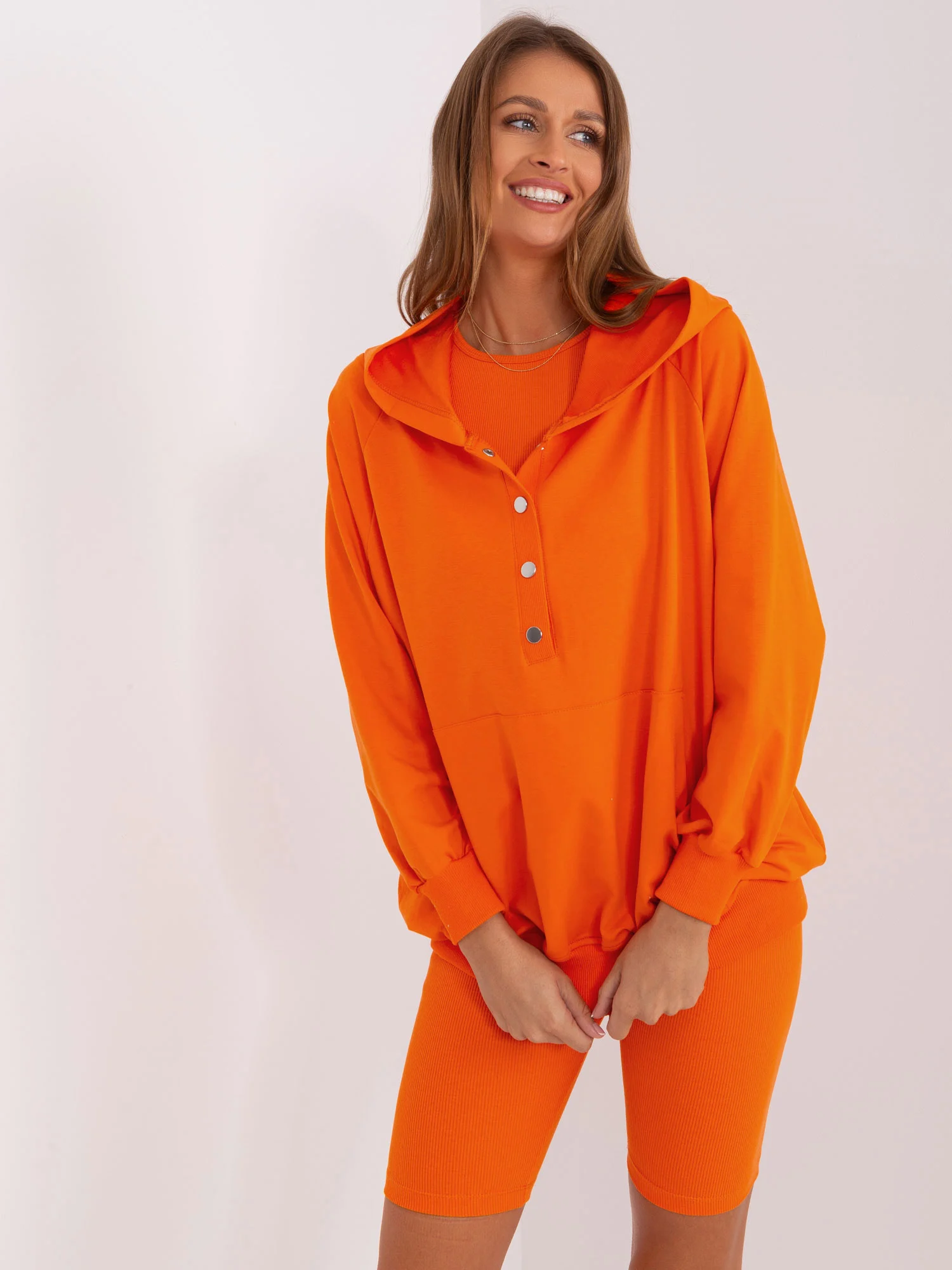 Compleu Dama Mini, Dungi, My Red Lips, Portocaliu Casual - imagine 5