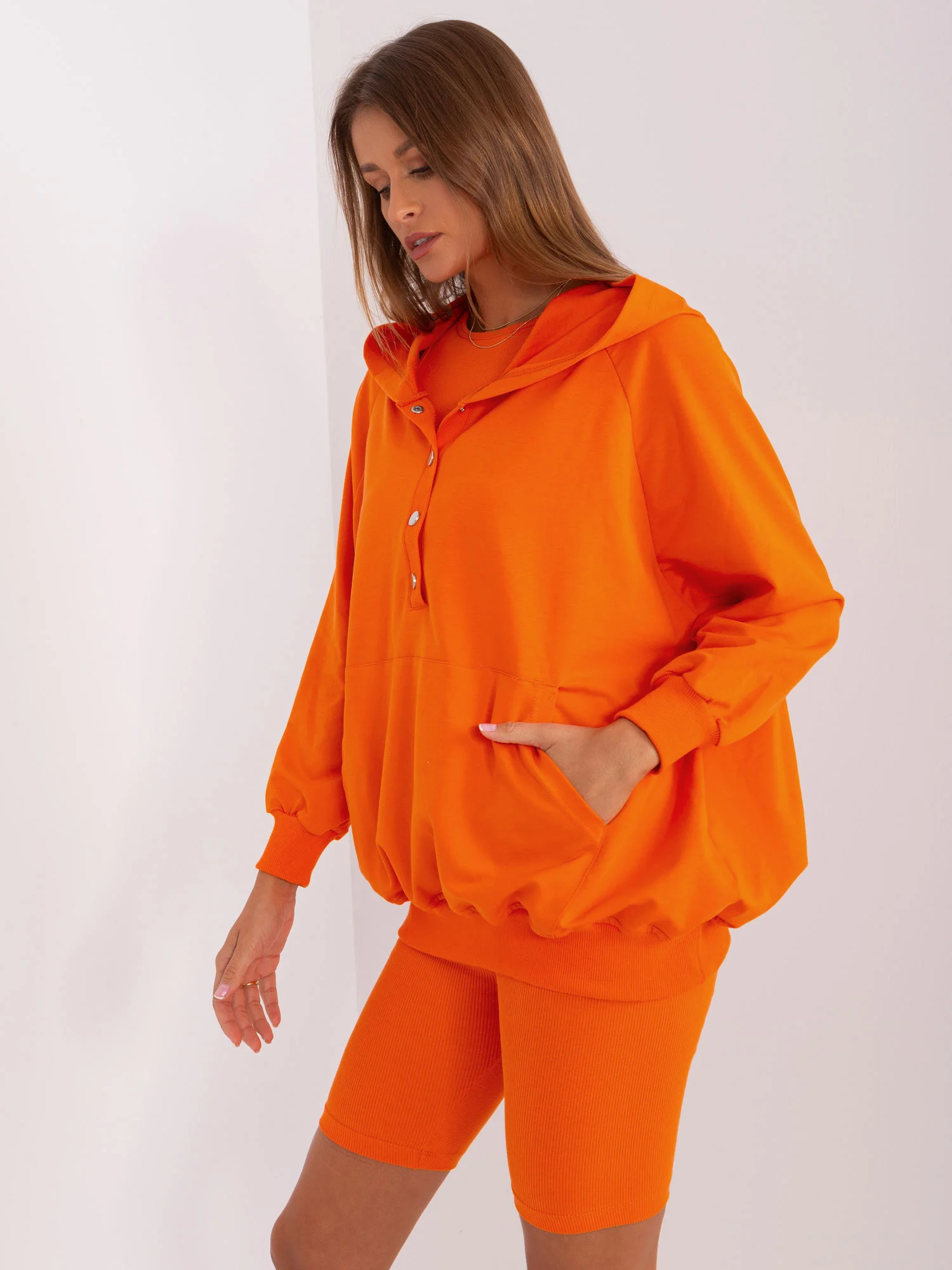 Compleu Dama Mini, Dungi, My Red Lips, Portocaliu Casual - imagine 7