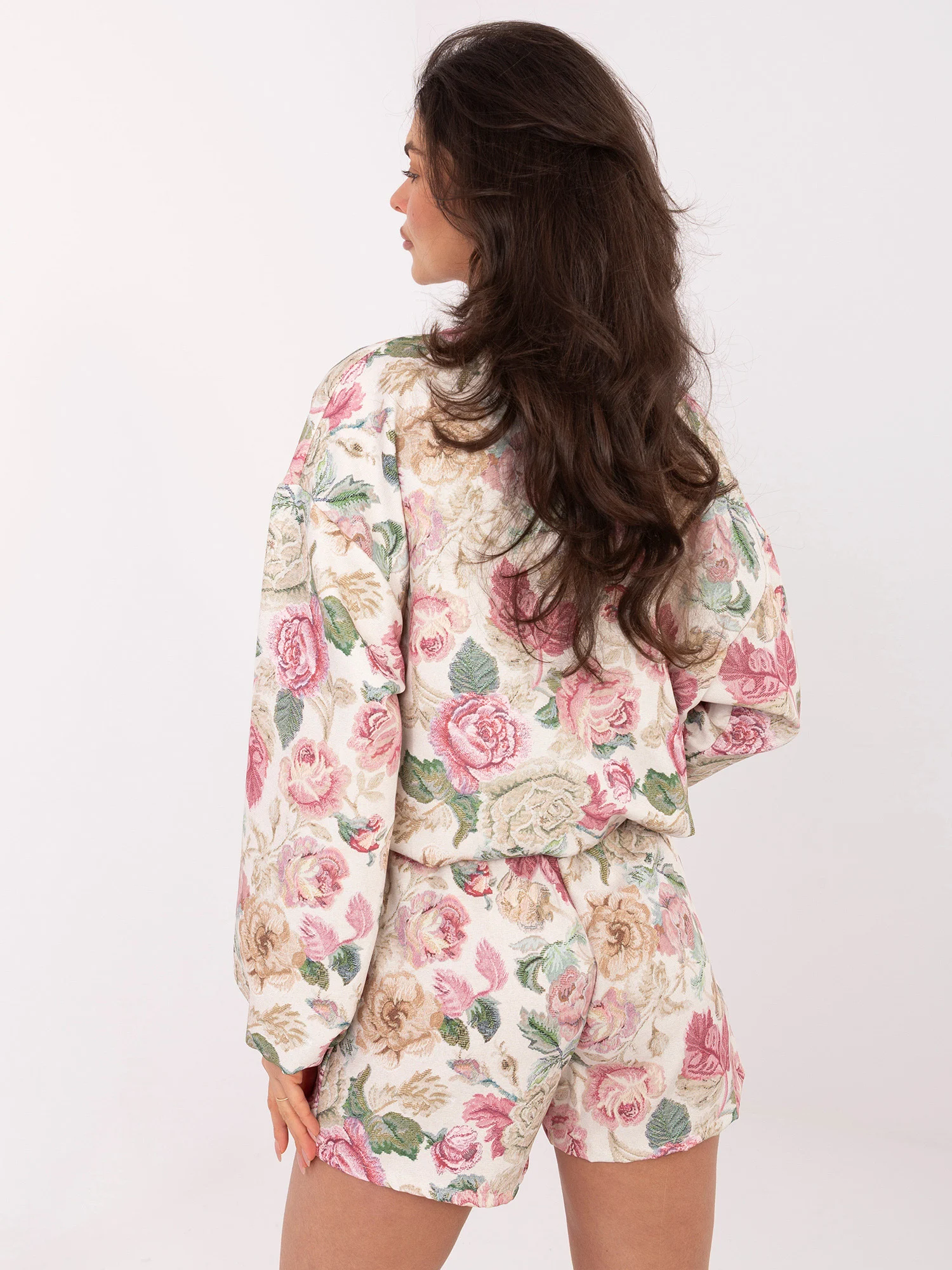 Jacheta Dama Floral, Decolteu rotund, ITALY MODA, Roz de Vara - imagine 2