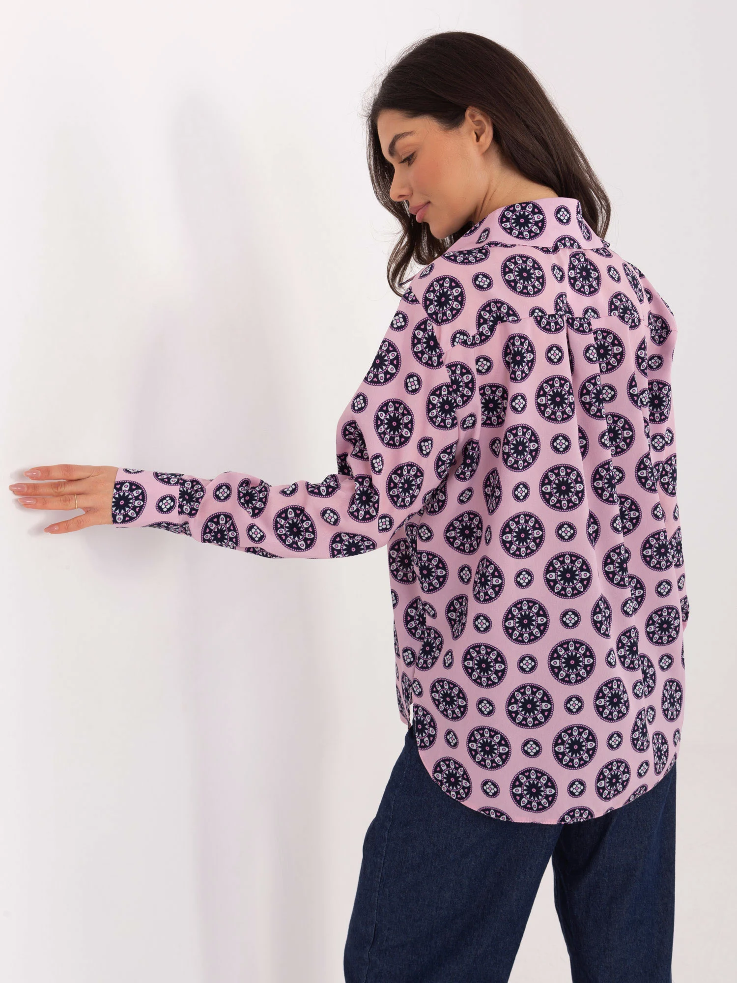 Camasa Dama Maneca lunga, Elegant, LAKERTA, Roz Eleganta Office - imagine 3