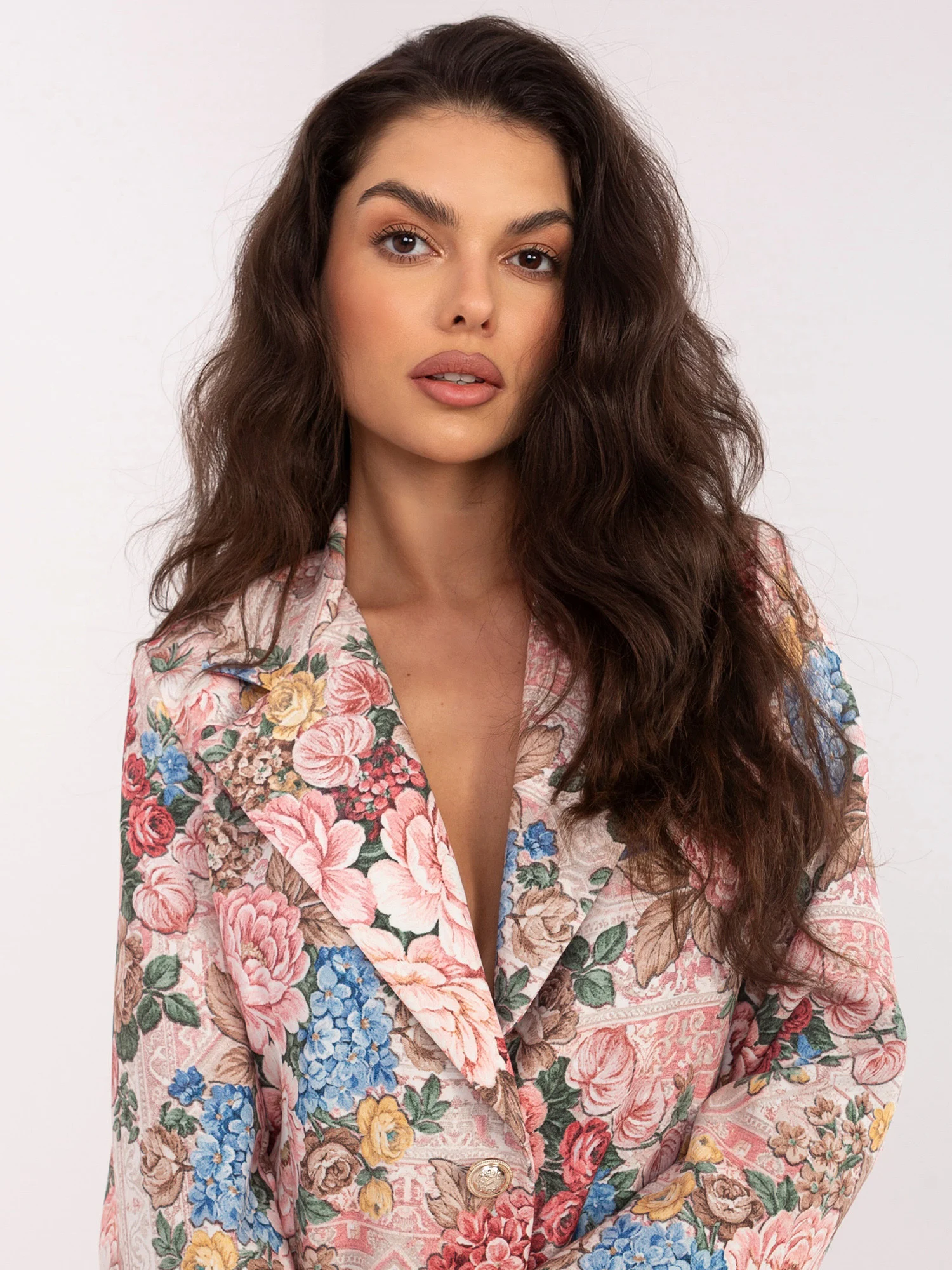 Sacou Dama Maneca lunga, Floral, ITALY MODA, Roz de Vara - imagine 3