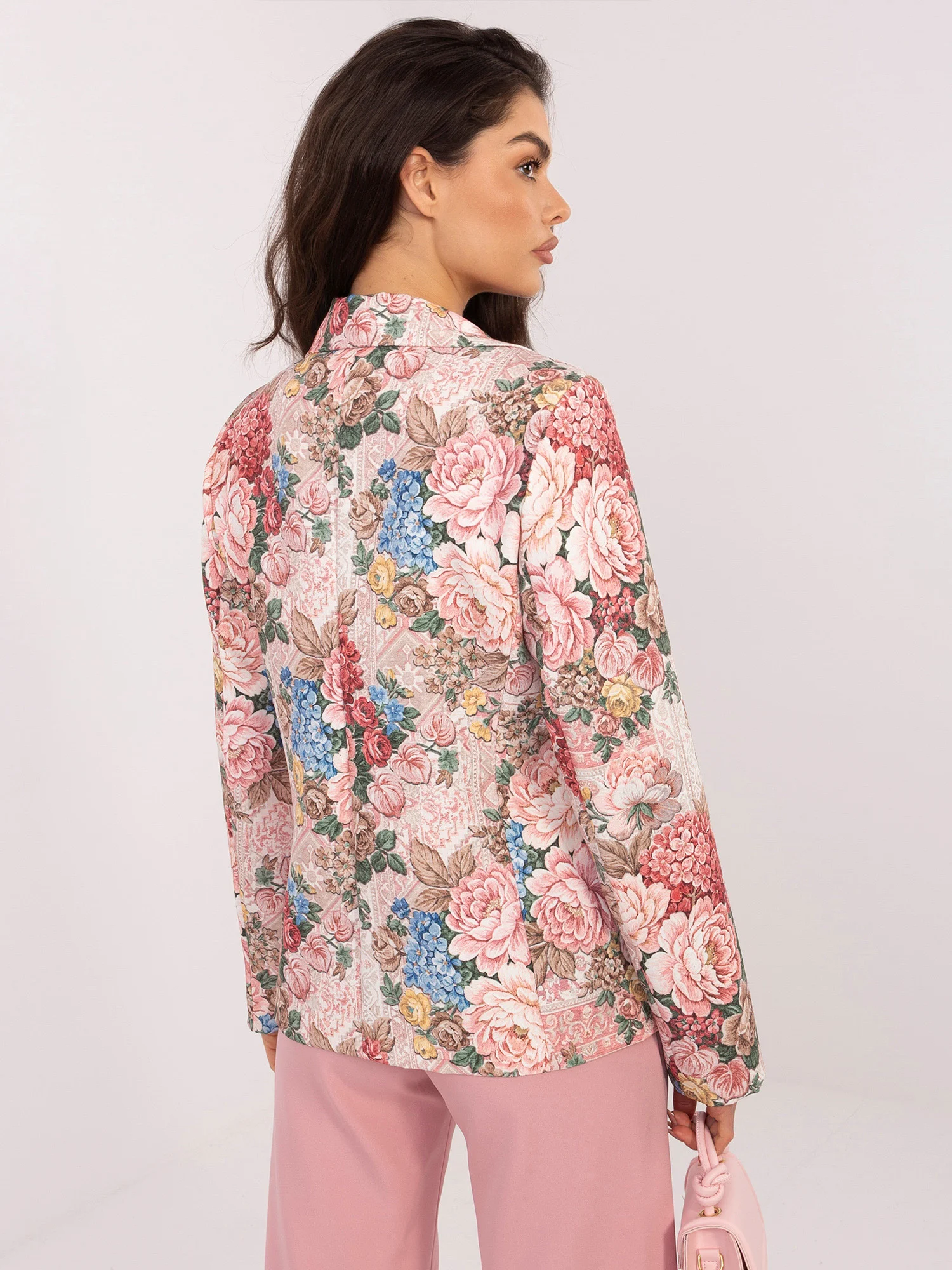 Sacou Dama Maneca lunga, Floral, ITALY MODA, Roz de Vara - imagine 5
