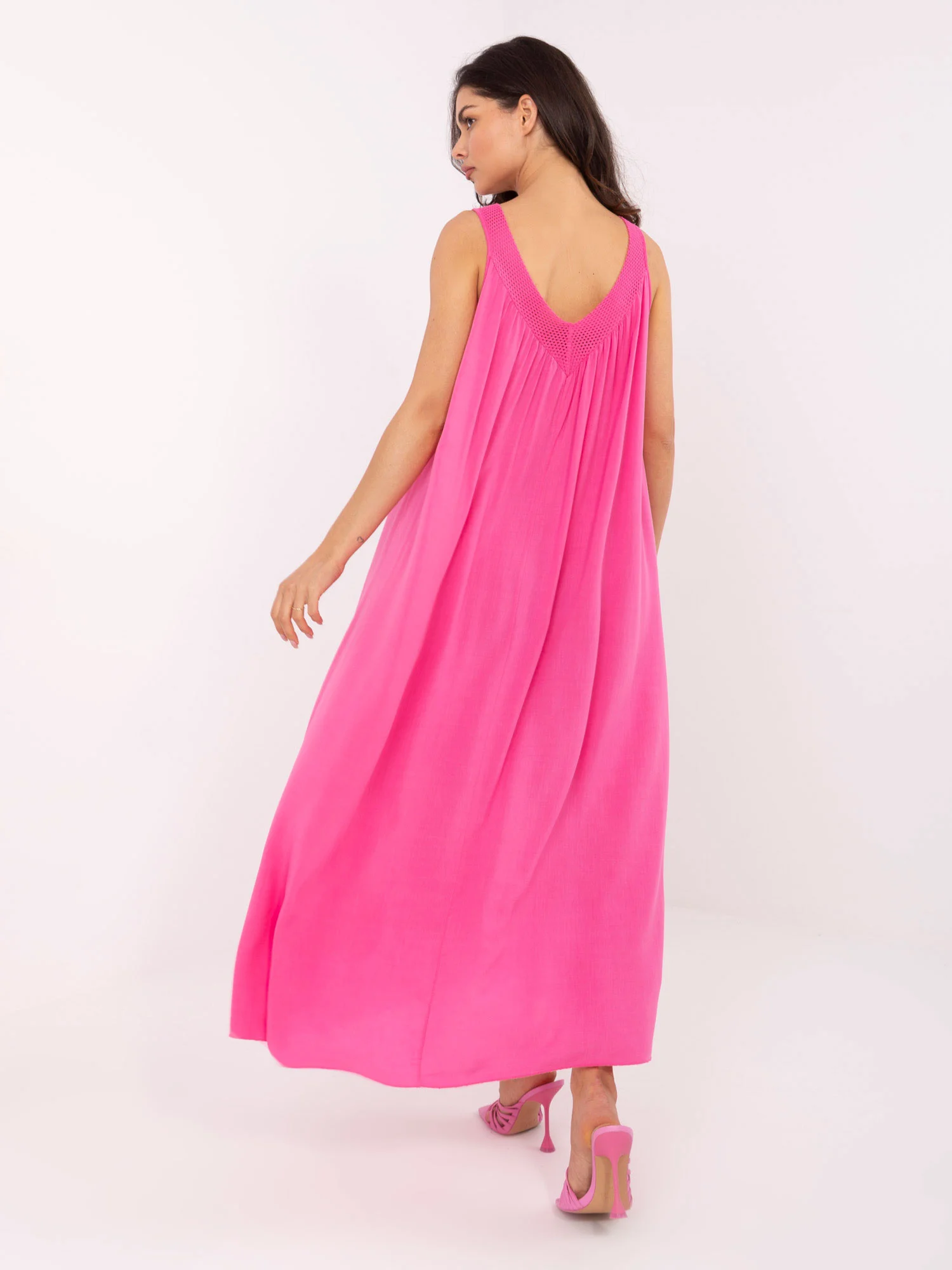 Rochie Dama Midi, Oversize, Och Bella, Roz de Vara - Image 5