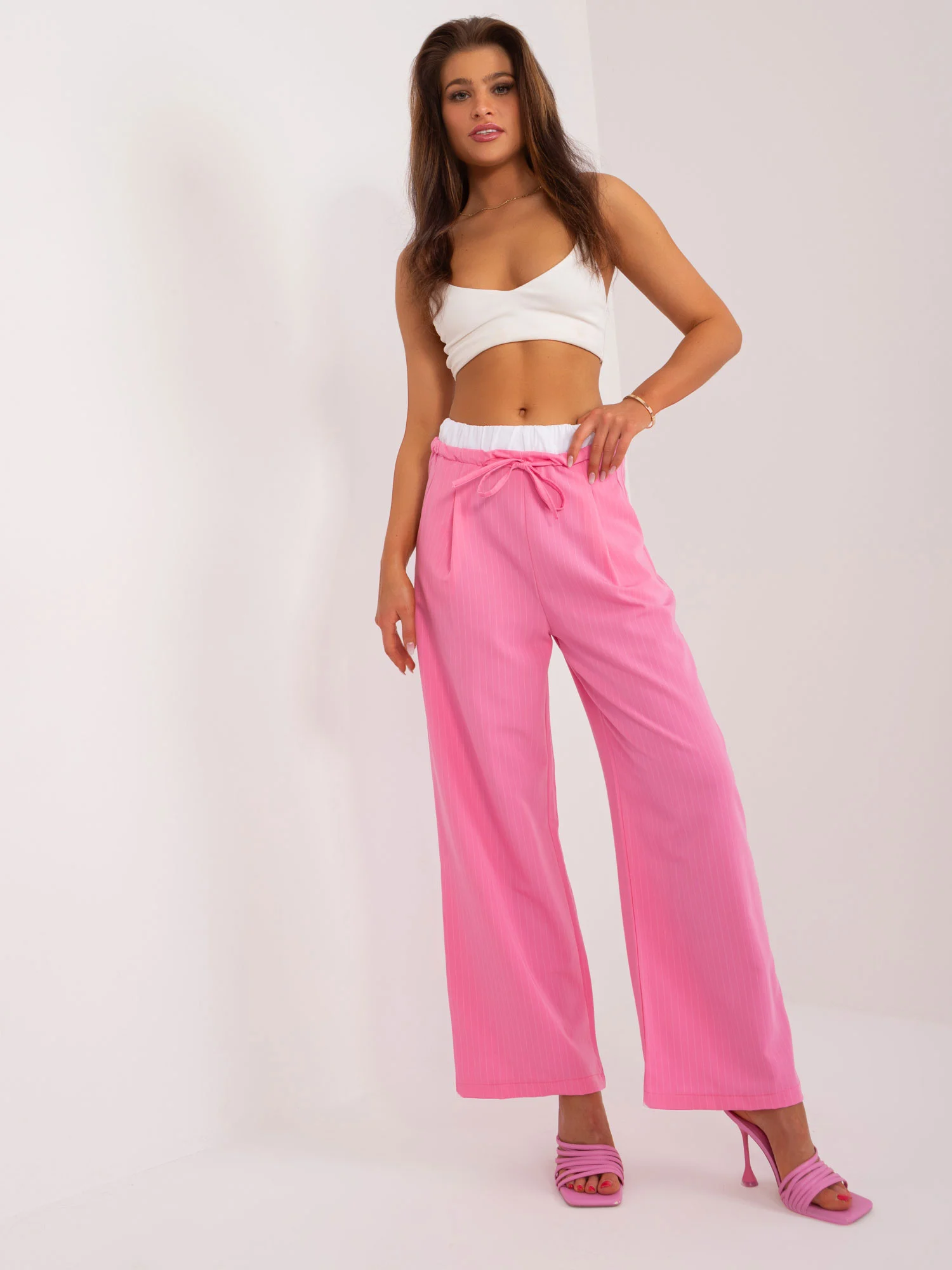 Pantaloni Dama Dungi, Elegant, ITALY MODA, Roz de Petrecere - imagine 6