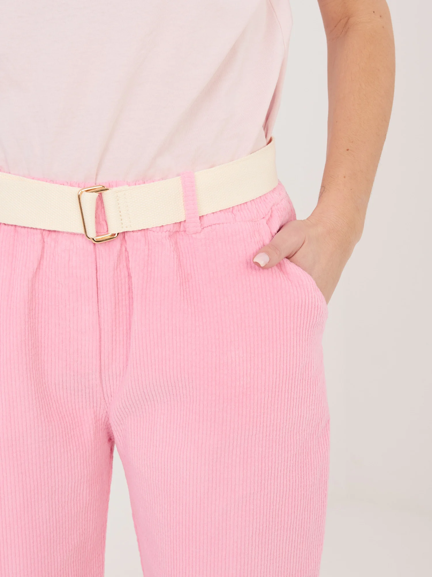 Pantaloni Dama 7/8, Conica, ITALY MODA, Roz Eleganta Office - imagine 5
