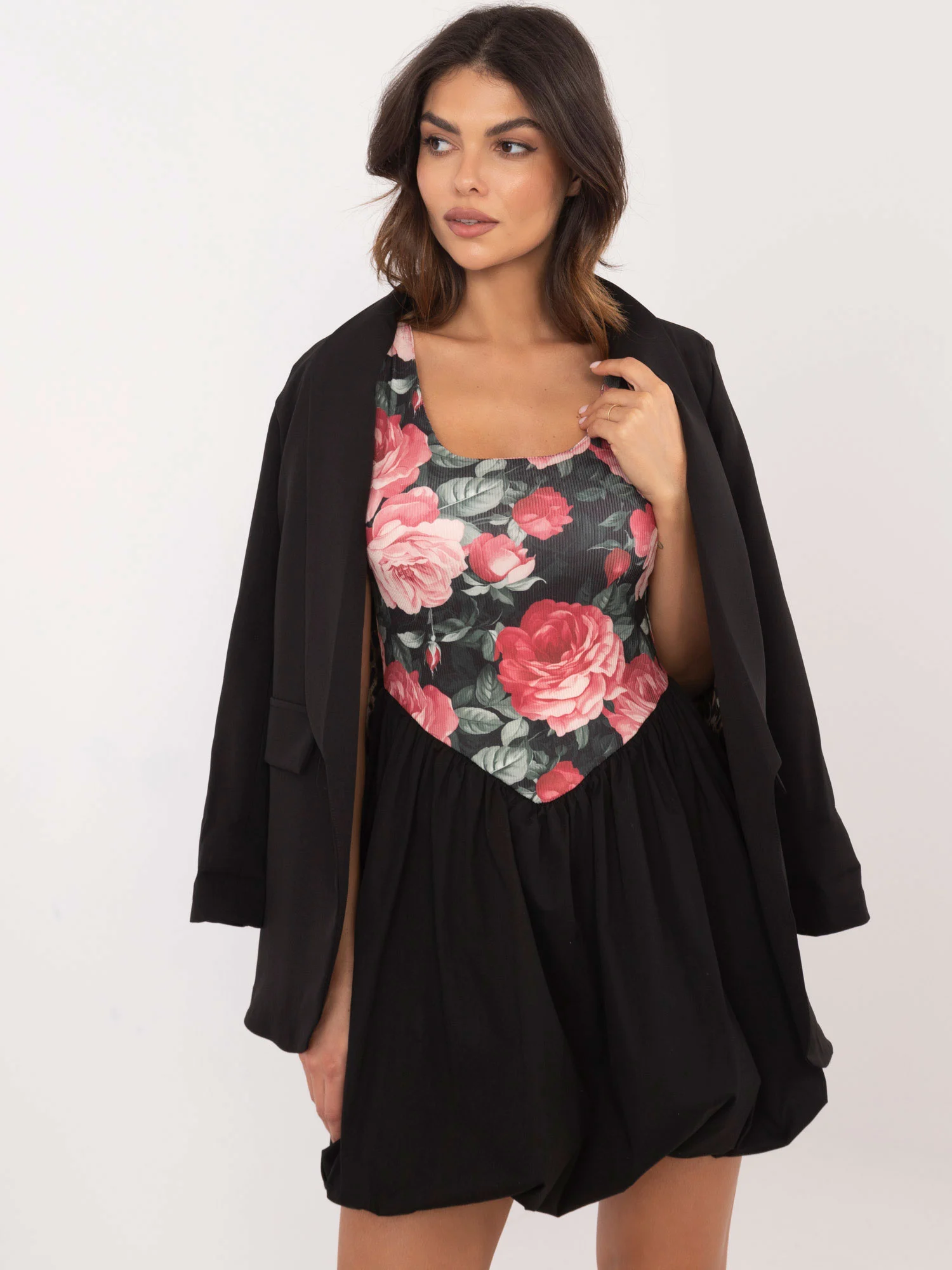 Rochie Dama Mini, Floral, ITALY MODA, Roz - Image 5