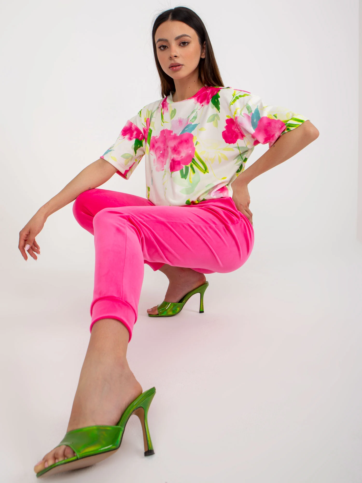Compleu Dama Mini, Floral, RUE PARIS, Roz Casual - imagine 6