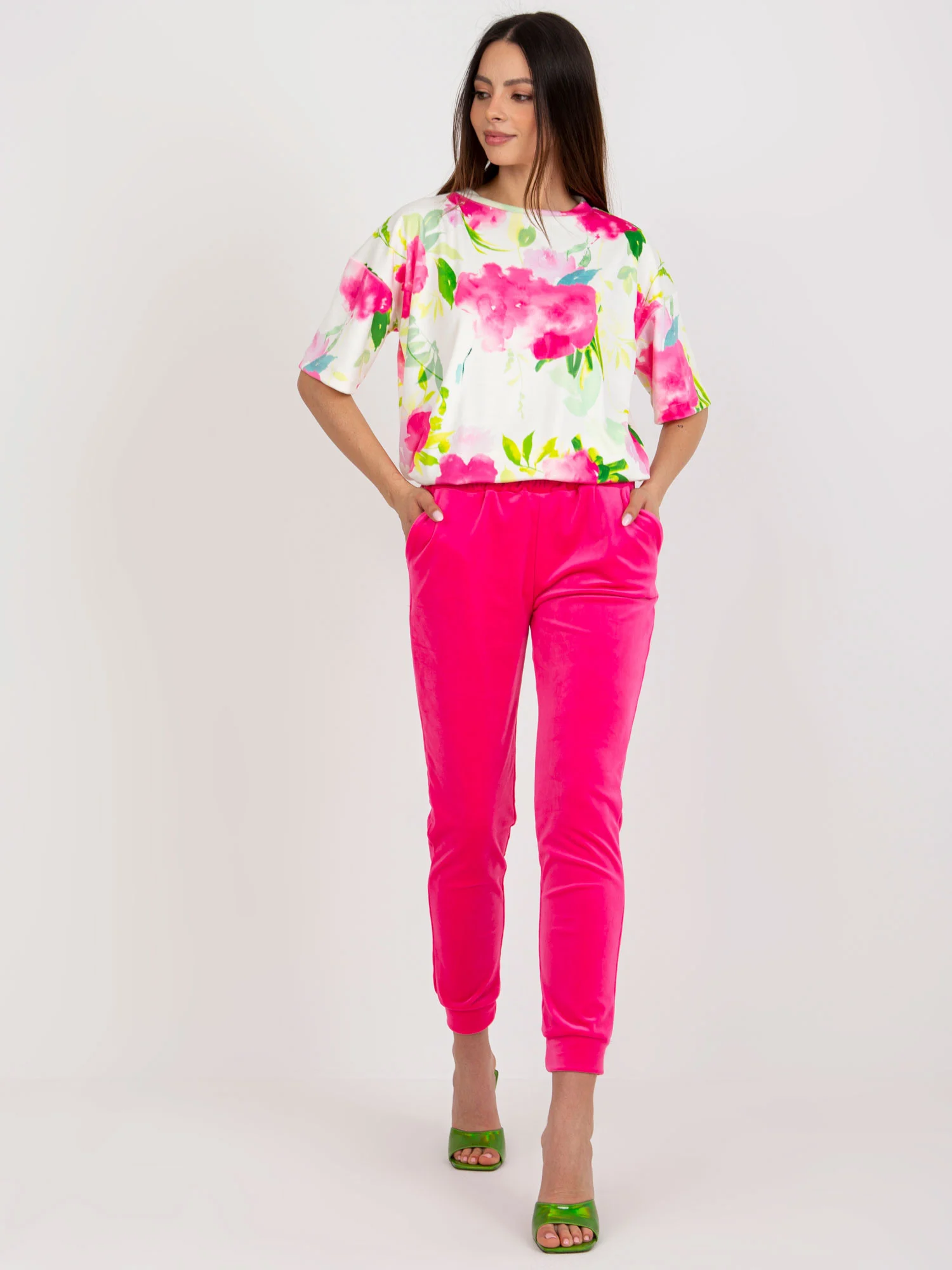 Compleu Dama Mini, Floral, RUE PARIS, Roz Casual - imagine 3