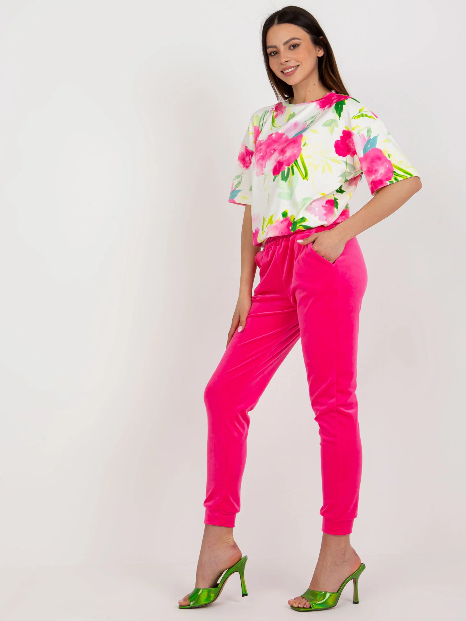 Compleu Dama Mini, Floral, RUE PARIS, Roz Casual - imagine 5