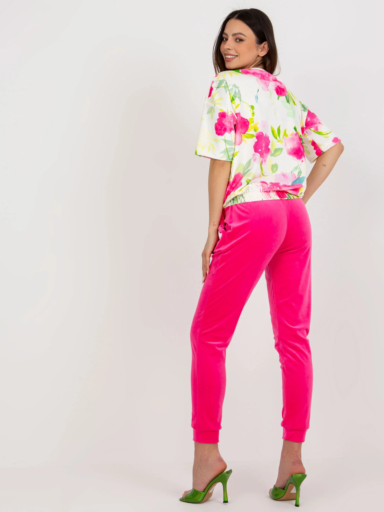Compleu Dama Mini, Floral, RUE PARIS, Roz Casual - imagine 4