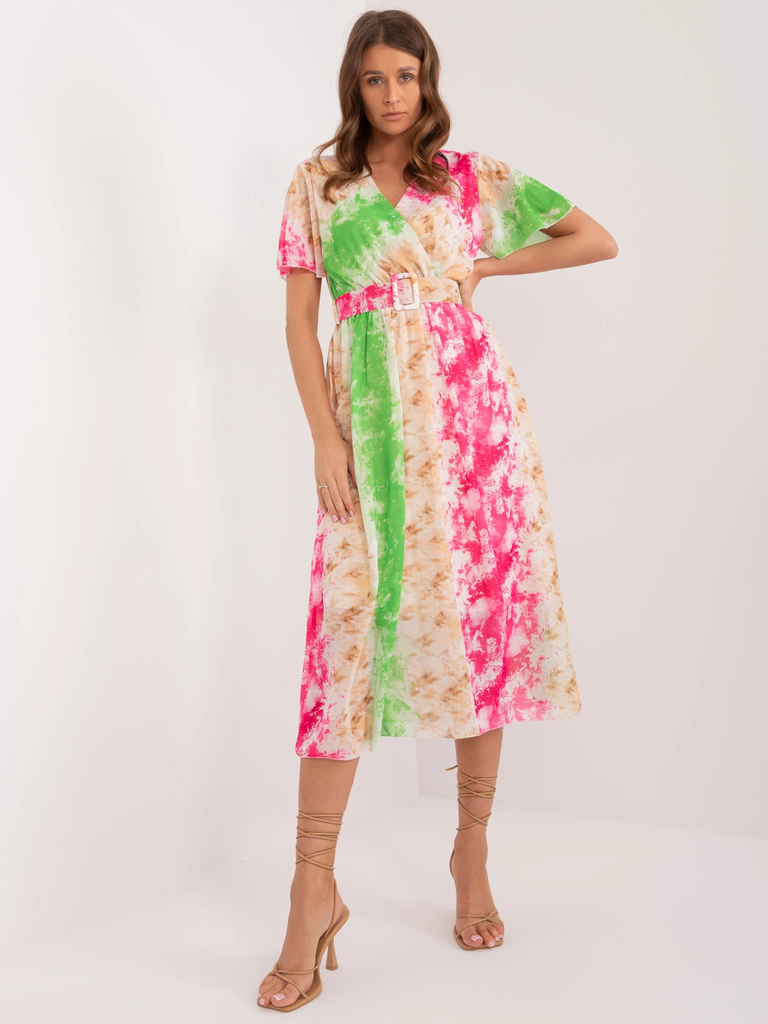 Rochie Dama Midi, Rochie dreapta, ITALY MODA, Roz - Image 5