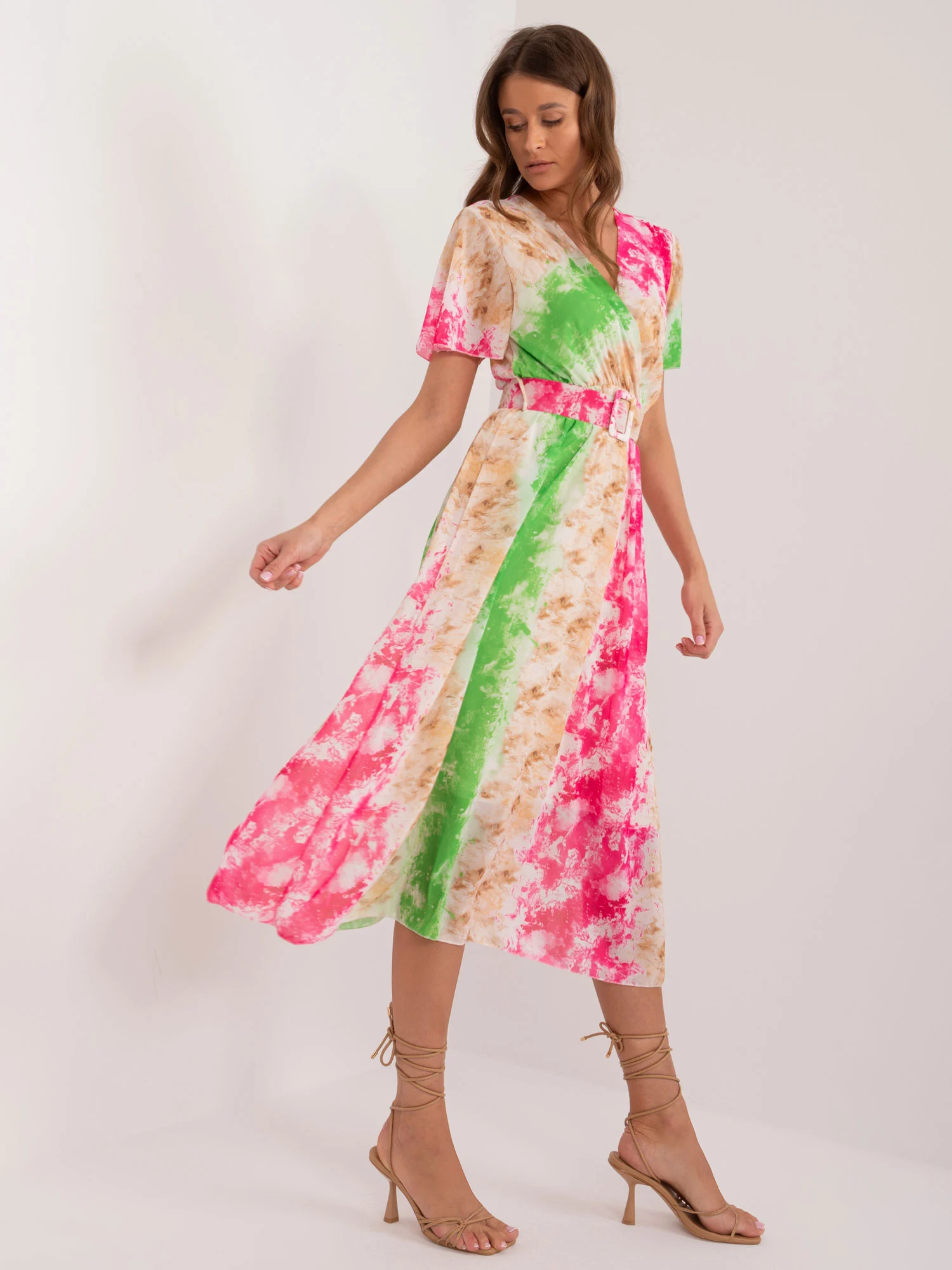 Rochie Dama Midi, Rochie dreapta, ITALY MODA, Roz - Image 6