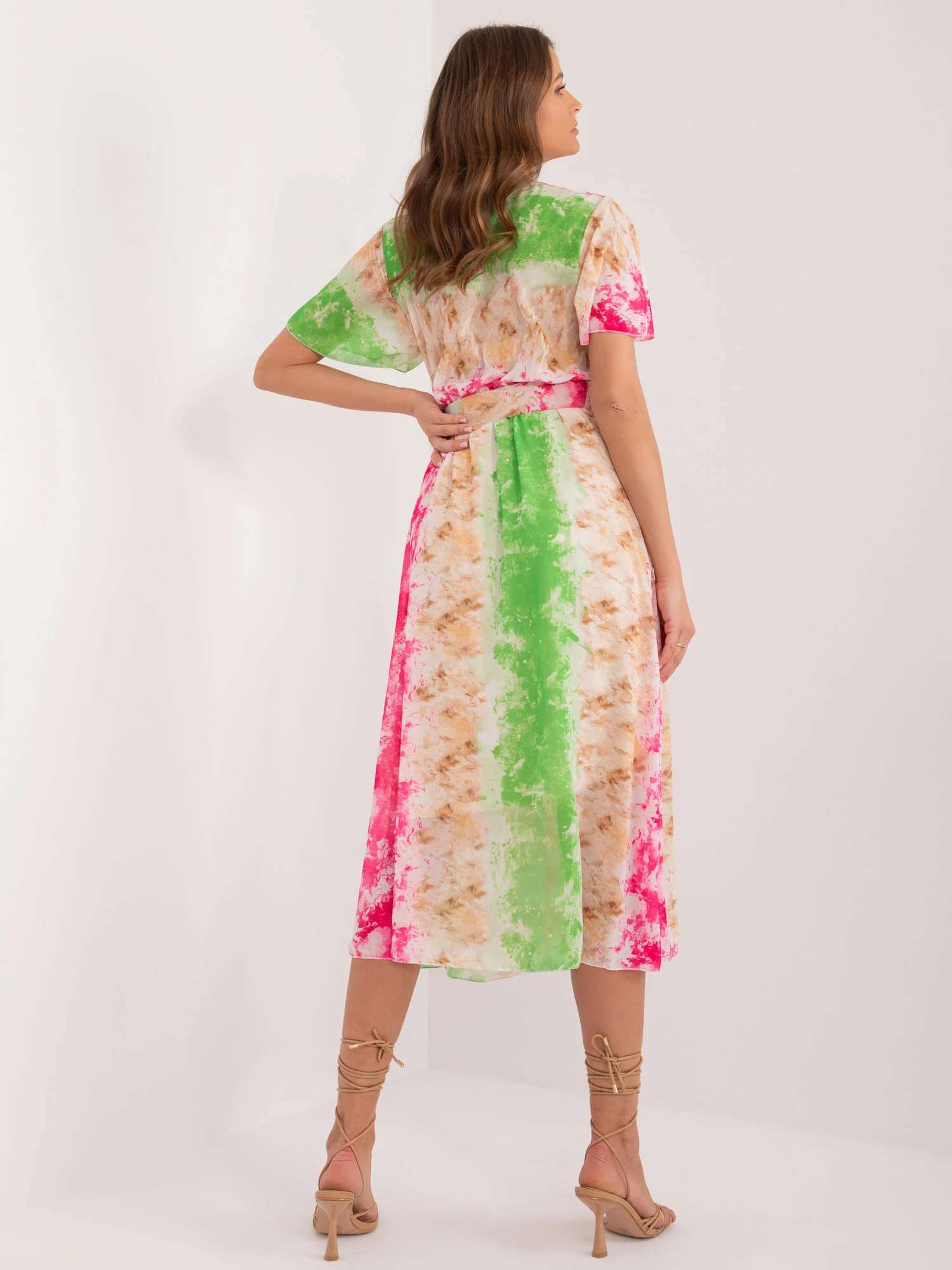 Rochie Dama Midi, Rochie dreapta, ITALY MODA, Roz - Image 2