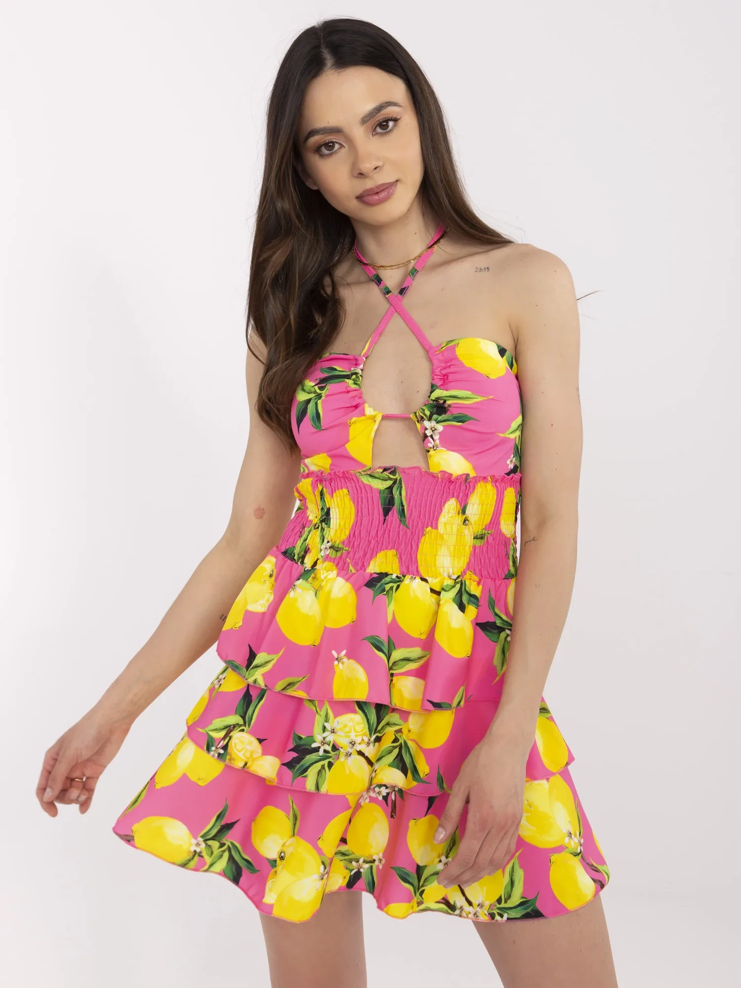 Rochie Dama Mini, Lejera, ITALY MODA, Roz de Vara - imagine 6