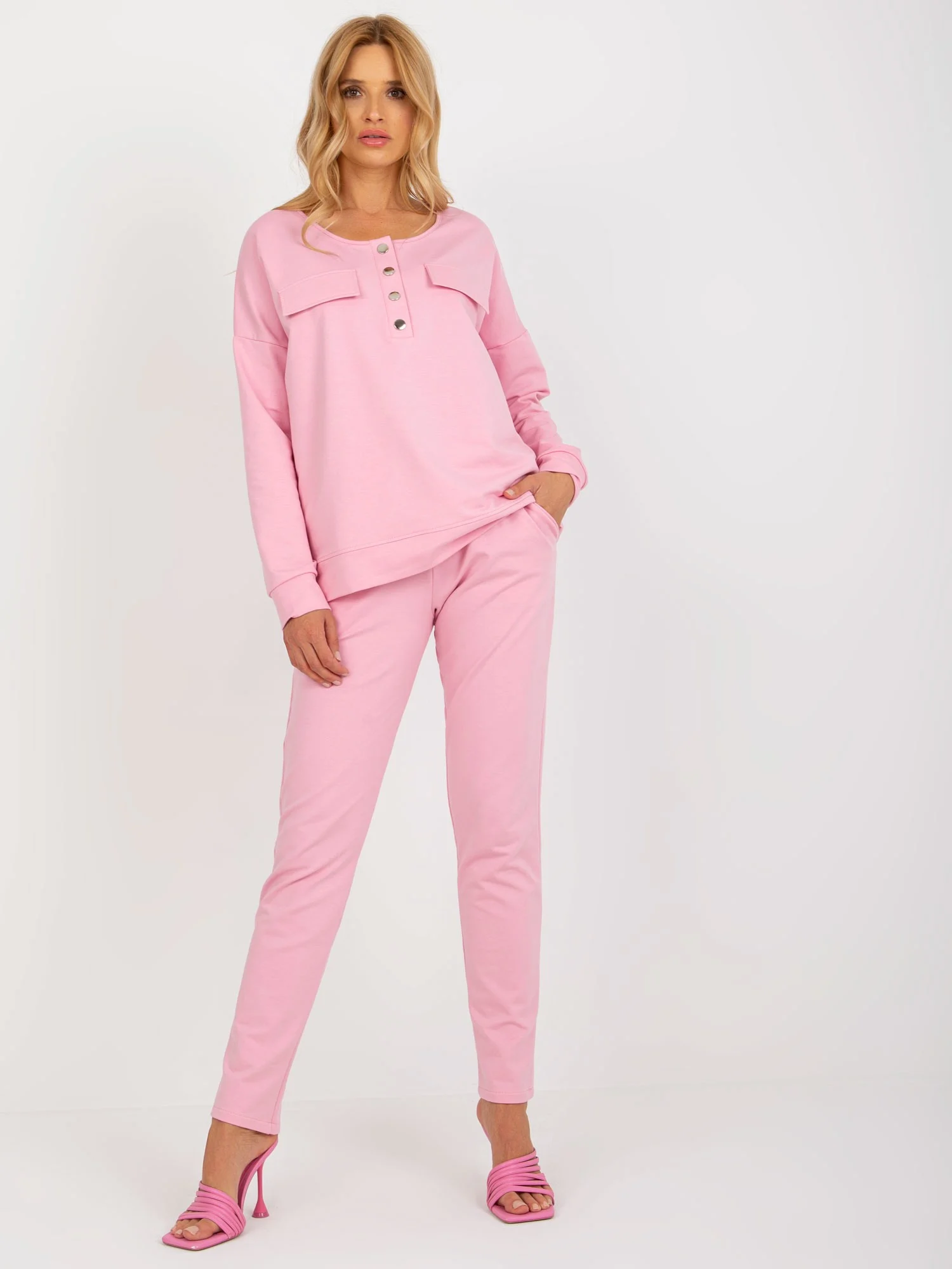 Compleu Dama Maneca lunga, Dreapta, LAKERTA, Roz Eleganta Office - imagine 6