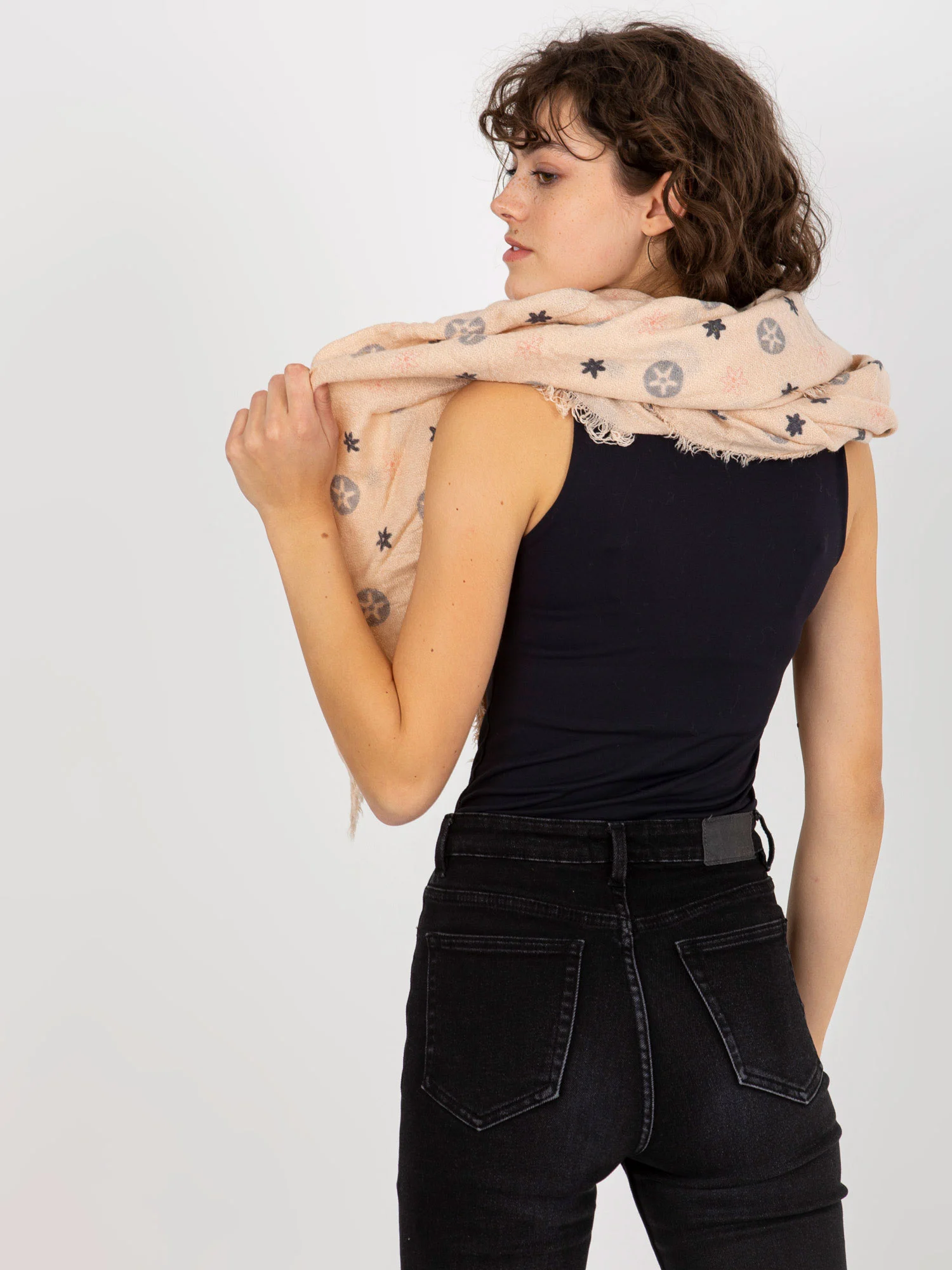 Bandana Dama Imprimat, Acril, Fashion Hunters, Somon - imagine 4