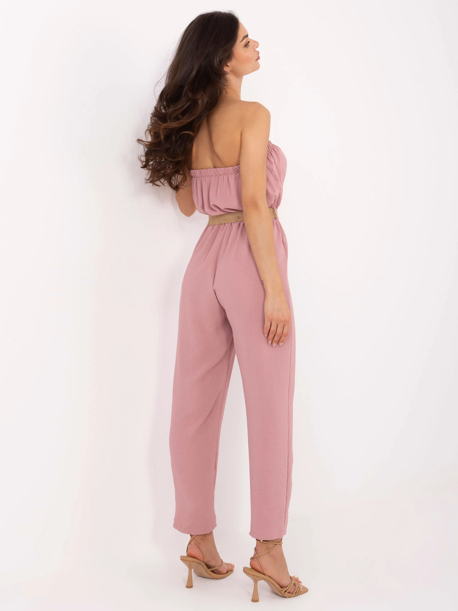 Salopeta Dama Fara maneci, Croiala dreapta, RUE PARIS, Roz Casual - imagine 2