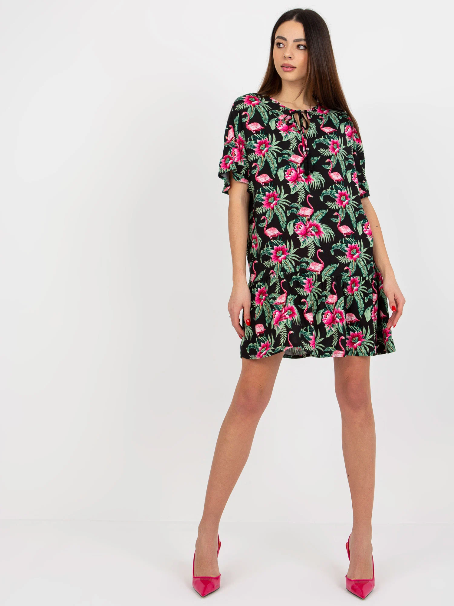Rochie Dama Mini, Floral, Sublevel, Verde de Vara - imagine 5