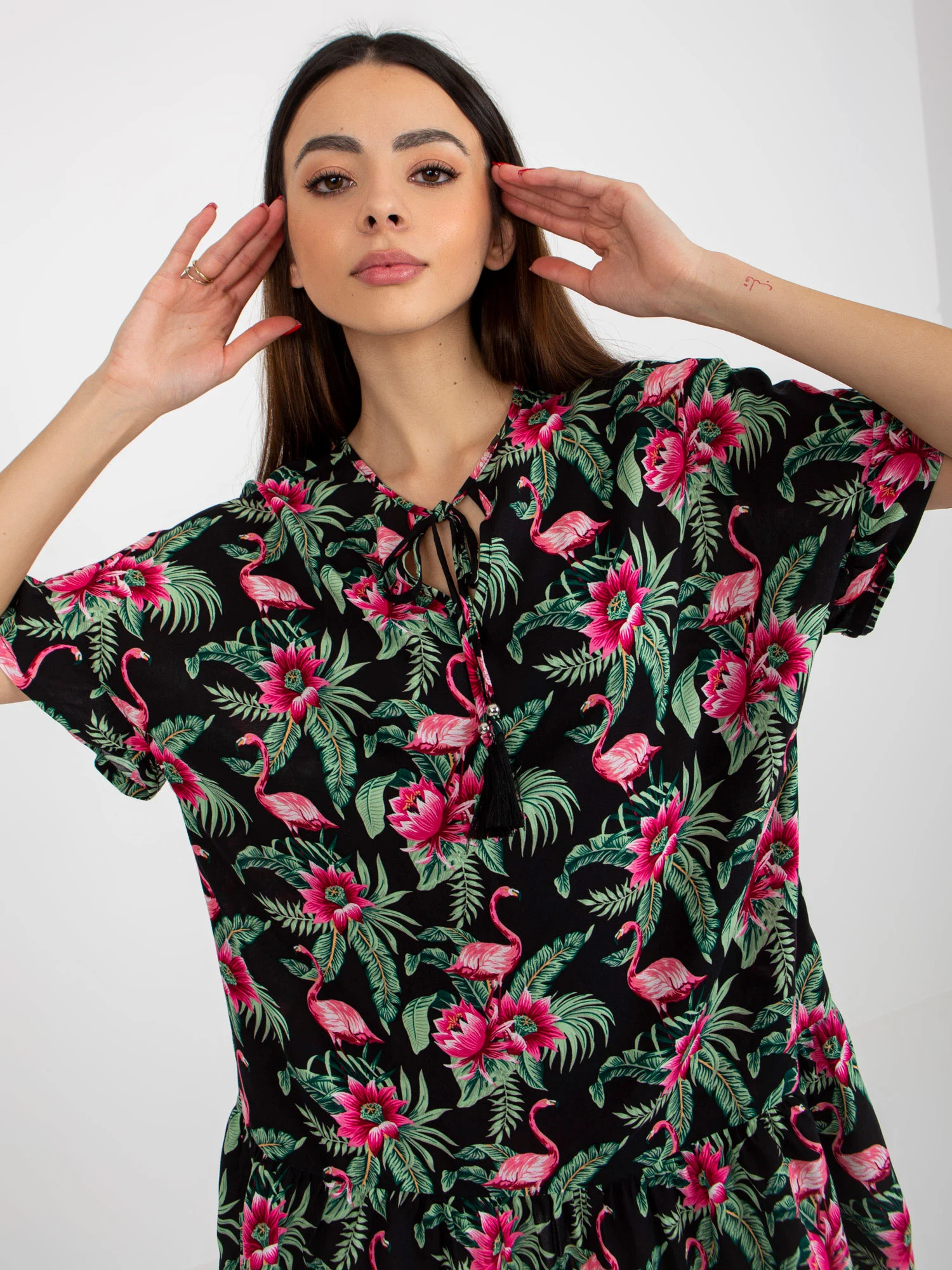 Rochie Dama Mini, Floral, Sublevel, Verde de Vara - imagine 6