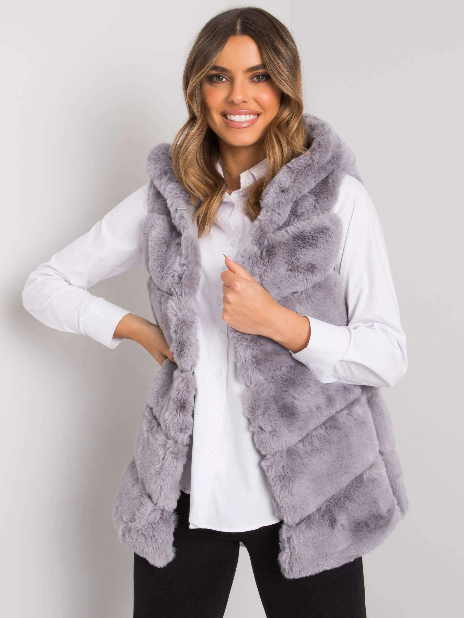 Vesta Dama Elegant, Poliester, Och Bella, Gri Eleganta Office - imagine 3