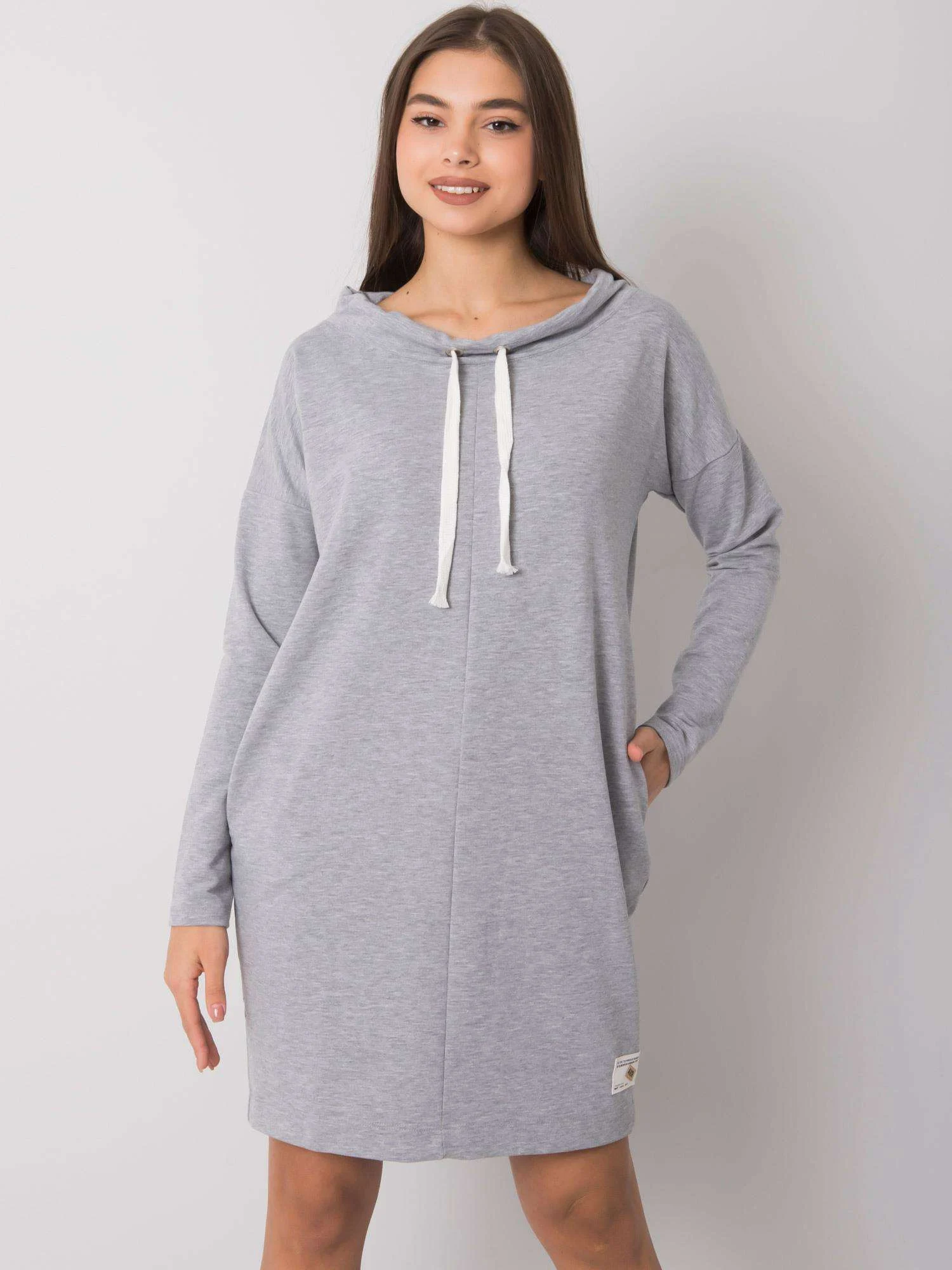 Rochie Dama Maxi, Rochie dreapta, RELEVANCE, Gri Casual - Image 2