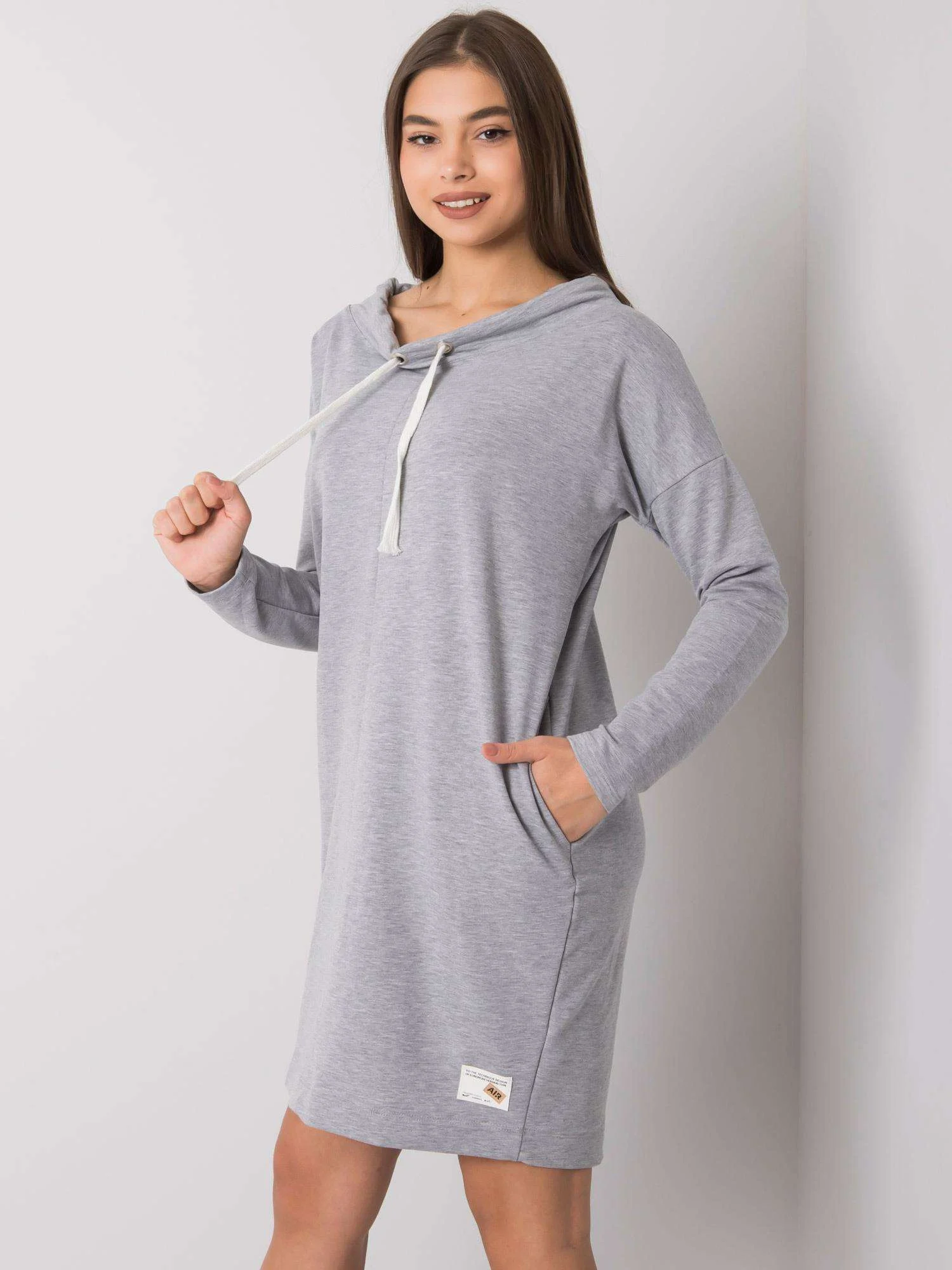 Rochie Dama Maxi, Rochie dreapta, RELEVANCE, Gri Casual - Image 3