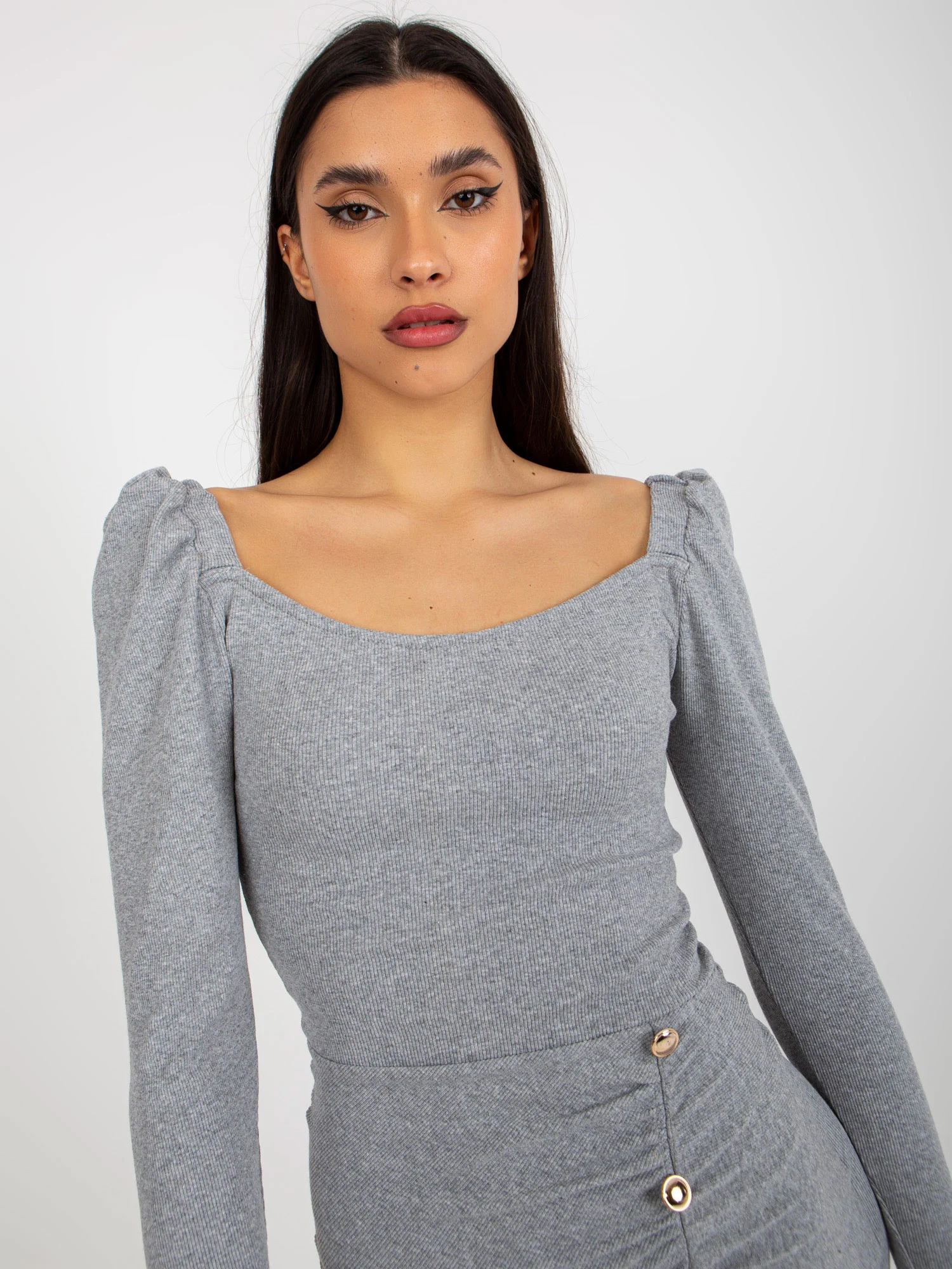 Rochie Dama Maxi, Dungi, Lily Rose, Gri Eleganta Office - Image 3