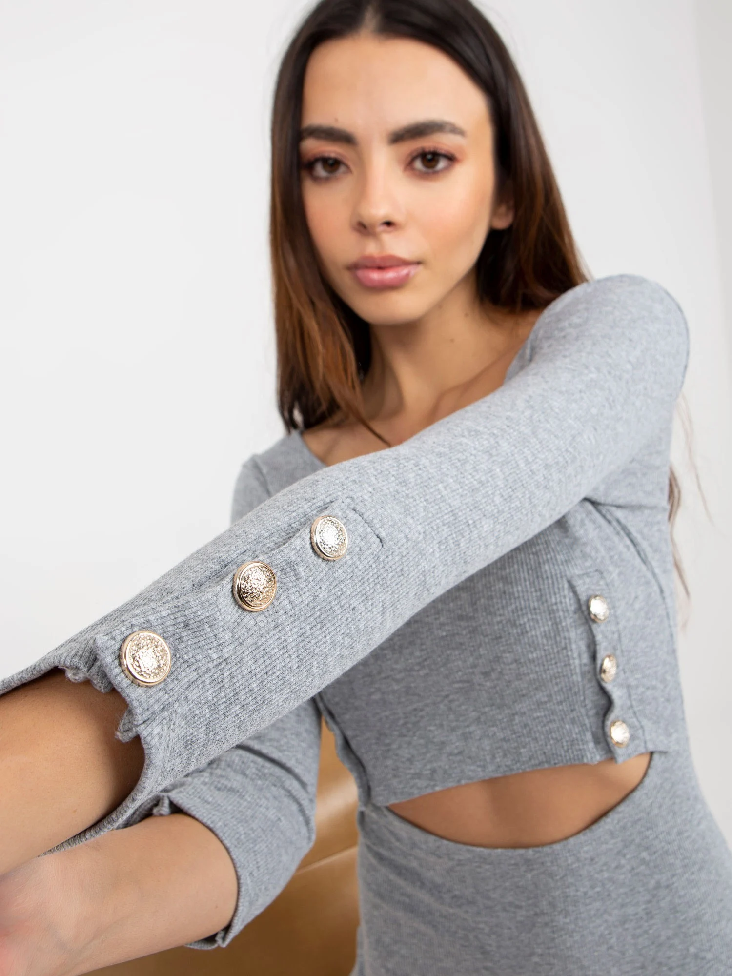 Rochie Dama Mini, Dungi, Lily Rose, Gri - Image 6