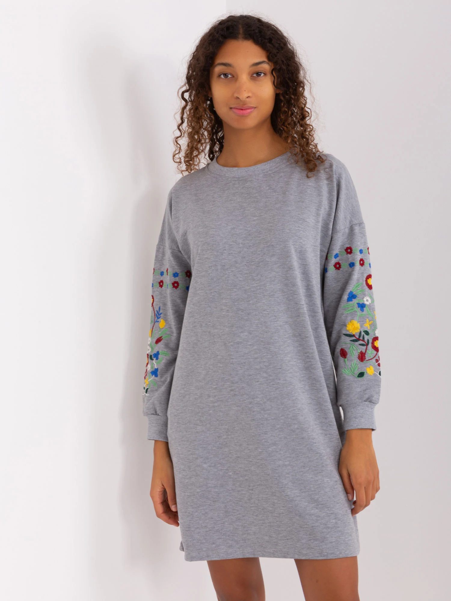 Rochie Dama Maxi, Floral, RUE PARIS, Gri - Image 4