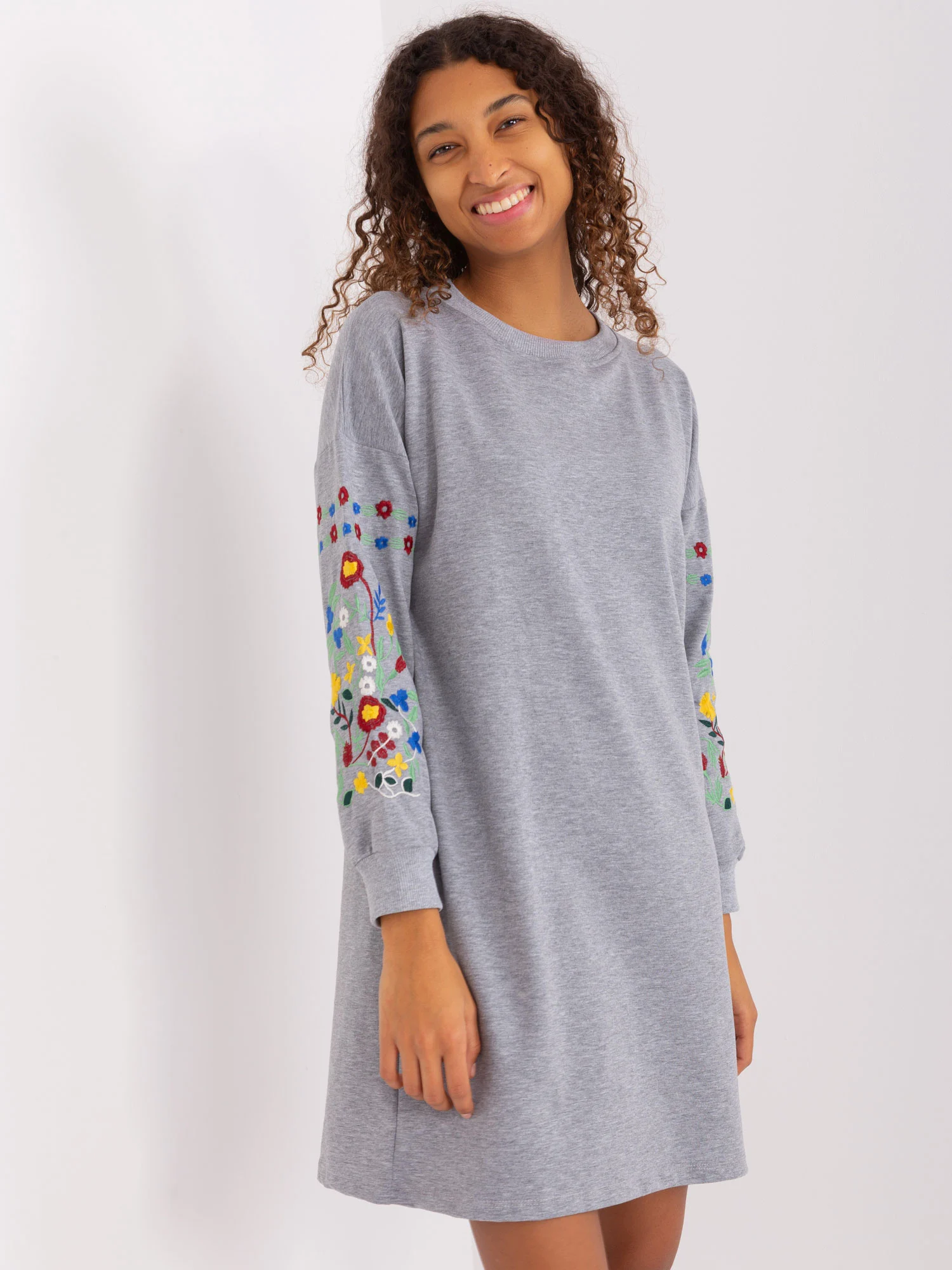 Rochie Dama Maxi, Floral, RUE PARIS, Gri - Image 5