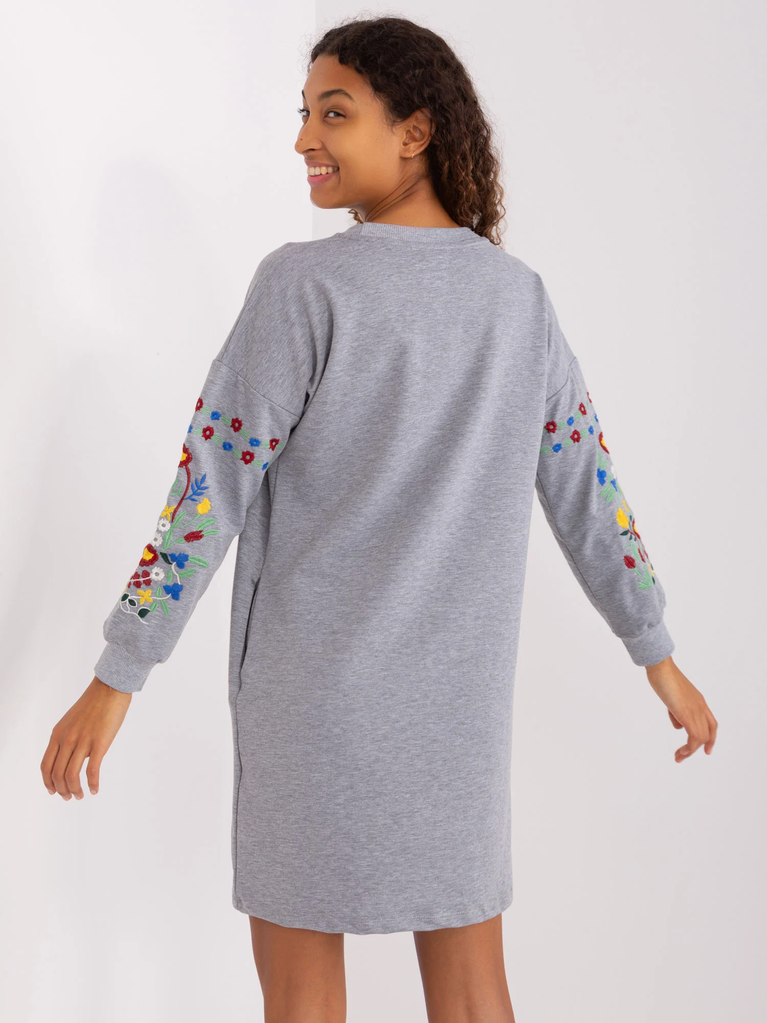 Rochie Dama Maxi, Floral, RUE PARIS, Gri - Image 3