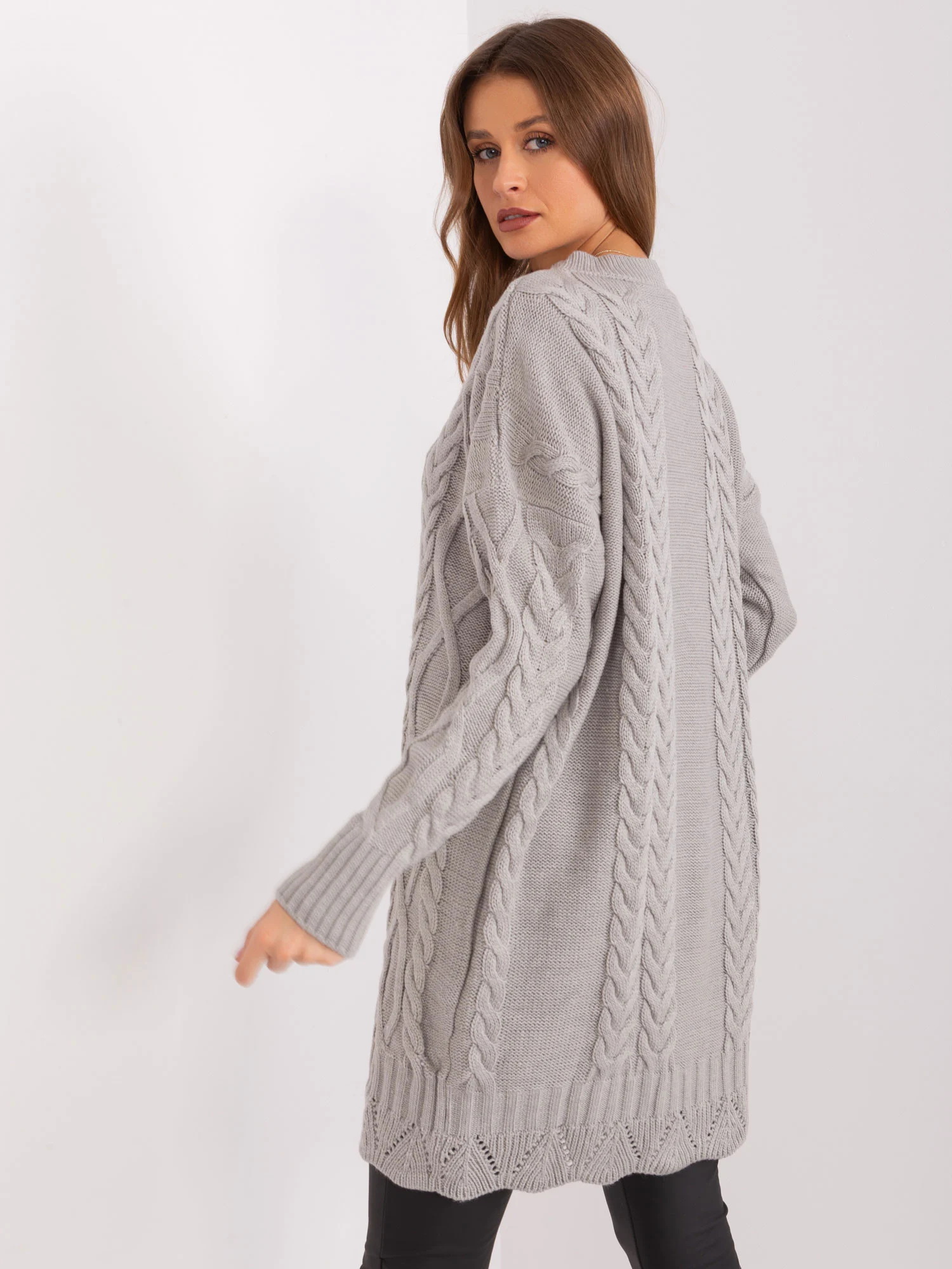 Rochie Dama Midi, Decolteu rotund, RUE PARIS, Gri Casual - Image 2
