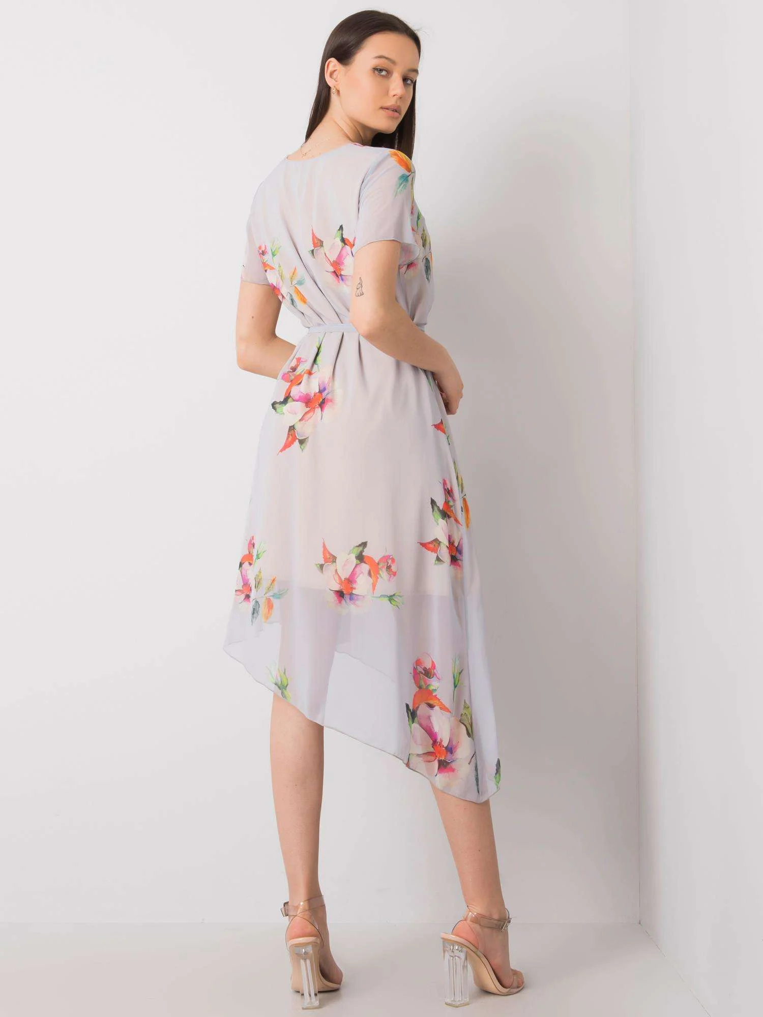 Rochie Dama Midi, Floral, LAKERTA, Gri de Vara - imagine 4