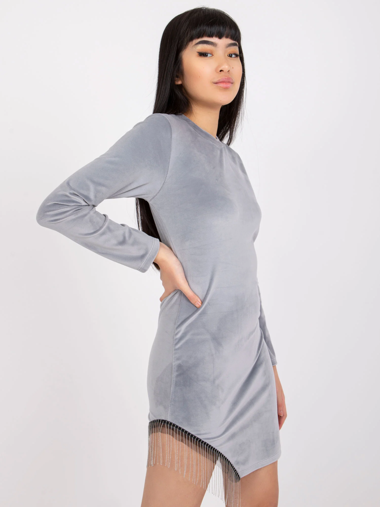 Rochie Dama Maxi, Rochie dreapta, ITALY MODA, Gri de Ocazie Nunta - Image 6