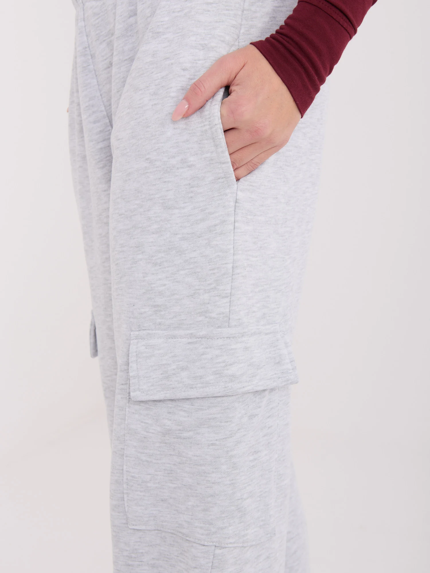 Pantaloni Dama Dreapta, Guler inalt, WESTEENE, Gri Casual - imagine 3