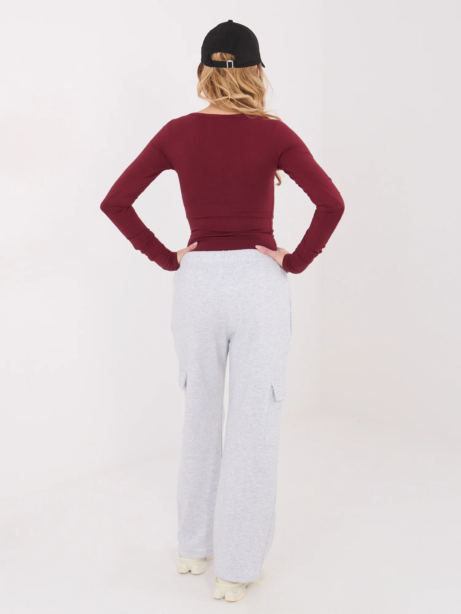 Pantaloni Dama Dreapta, Guler inalt, WESTEENE, Gri Casual - imagine 2