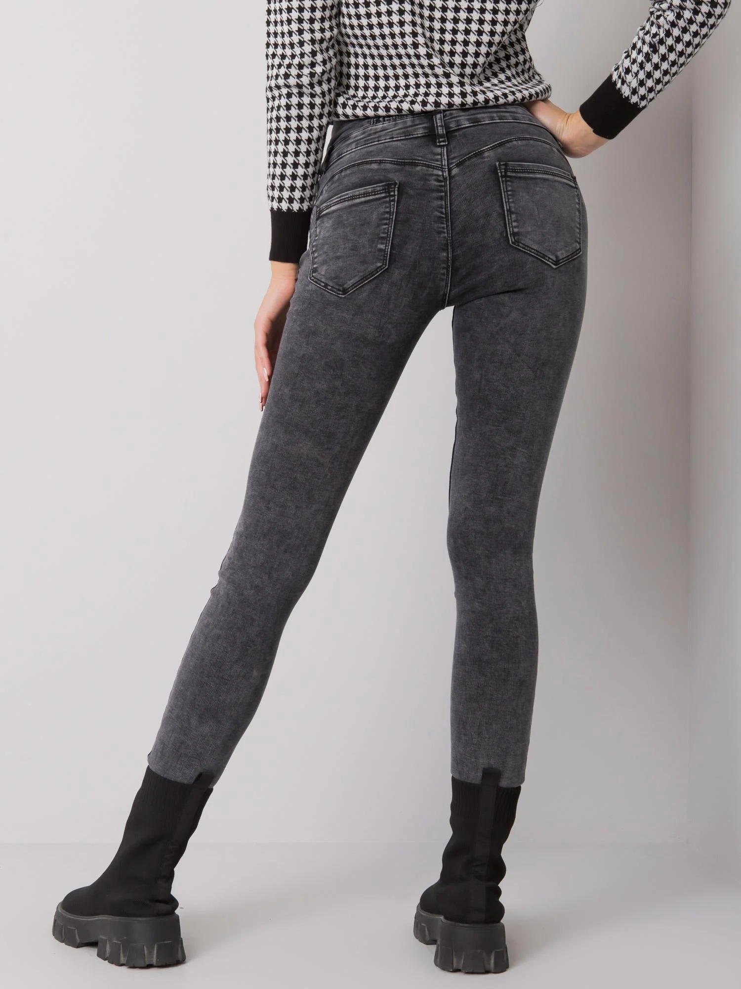 Pantaloni Dama Lunga, Conica, Only One Day Jack Berry, Gri Eleganta Office - imagine 4