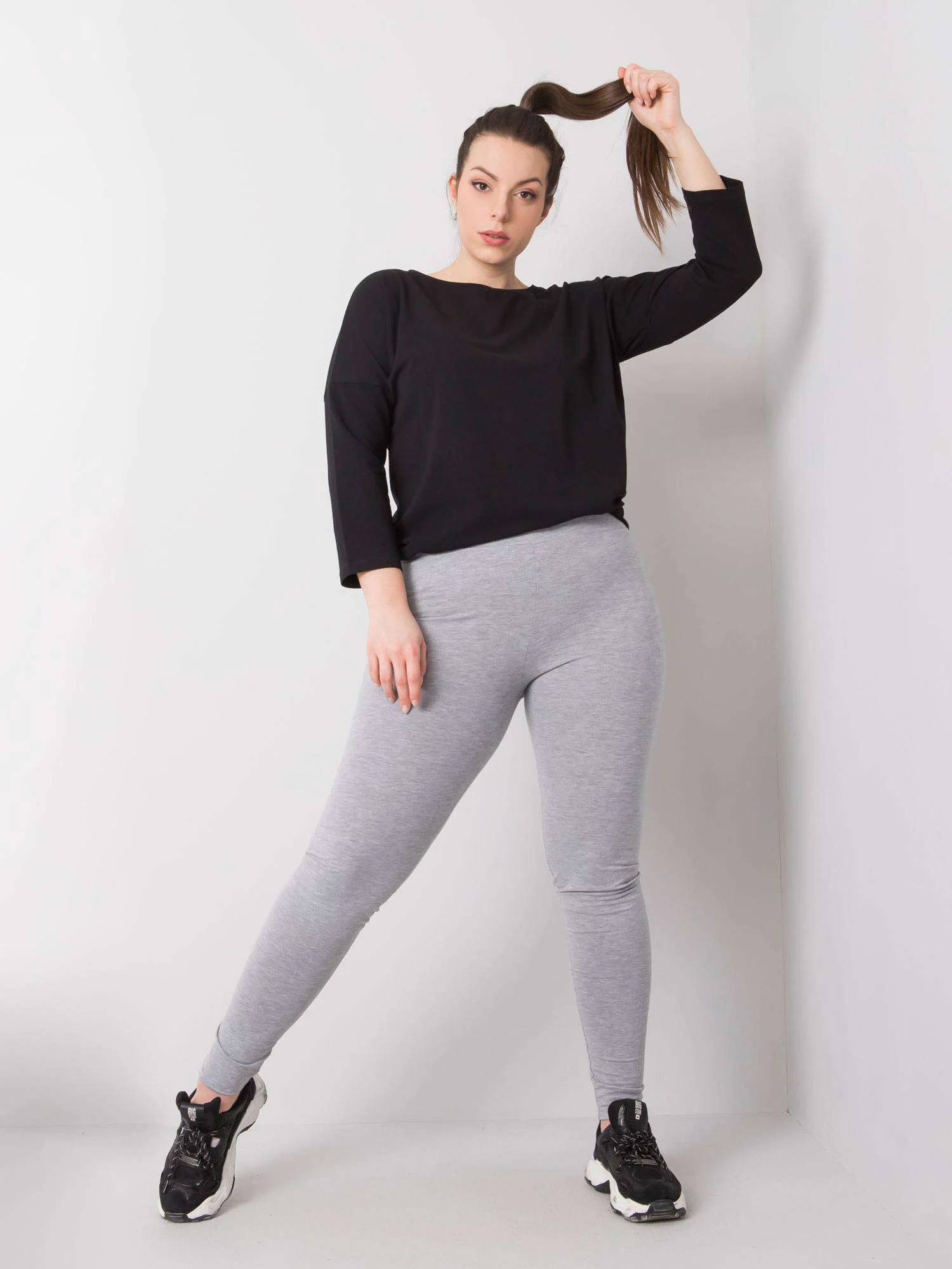 Colanti Dama Imprimat, Sport, BASIC FEEL GOOD, Gri Casual Marimi Mari - imagine 4