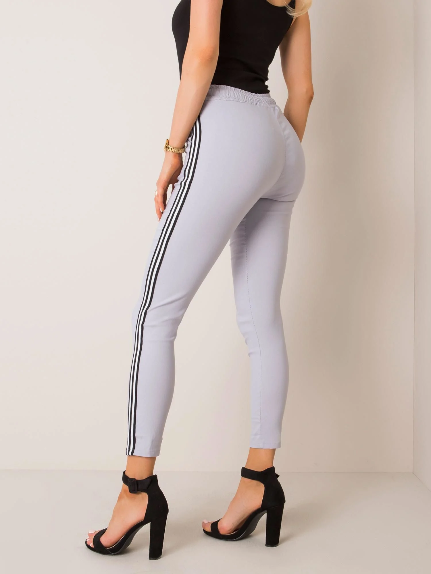Pantaloni Dama Lunga, Conica, Och Bella, Gri Casual - Image 3