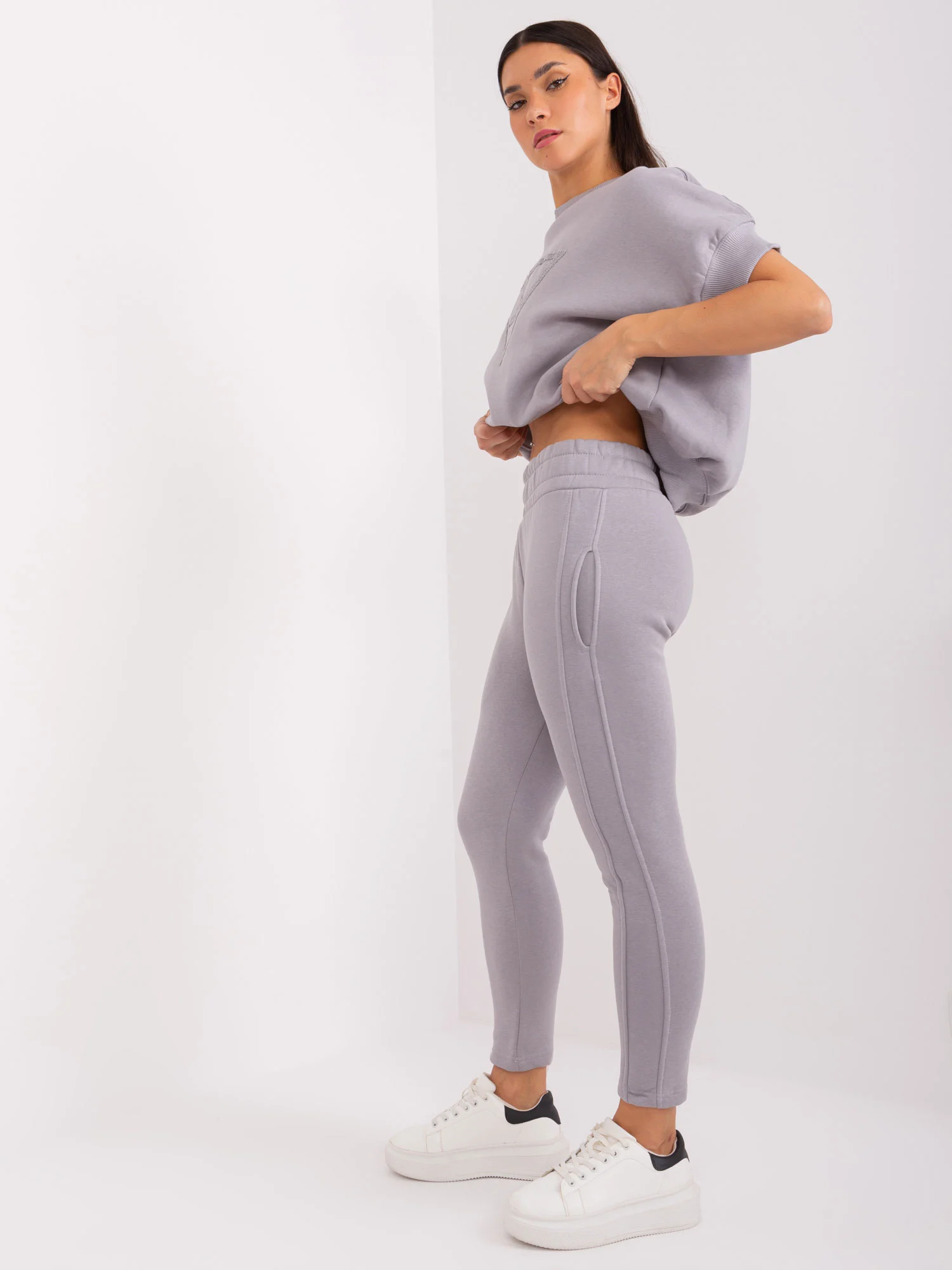 Compleu Dama Mini, Conica, Wow Donna, Gri Casual - imagine 2