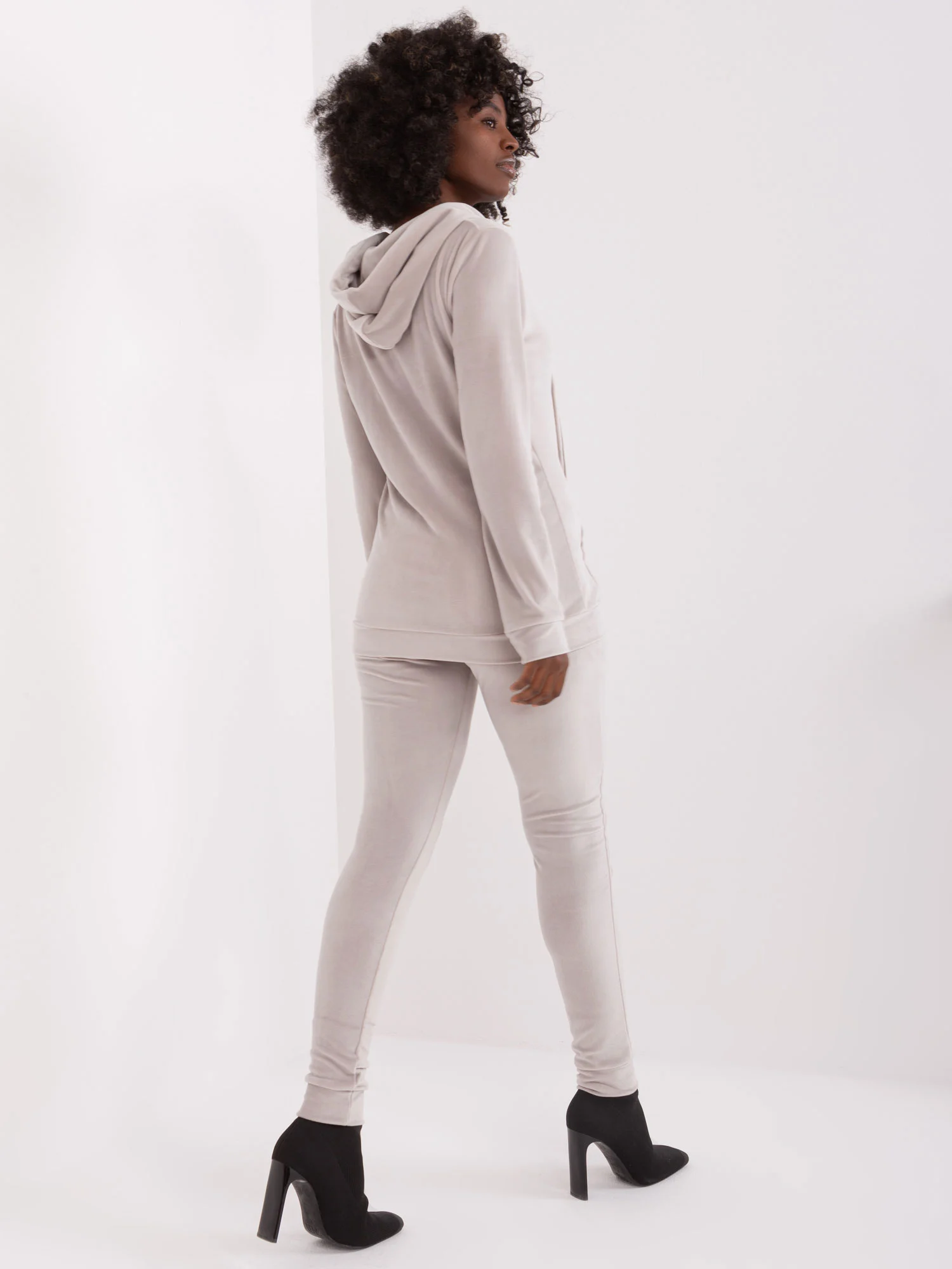 Compleu Dama Maneca lunga, Mansete elastice, RELEVANCE, Gri Casual - imagine 3